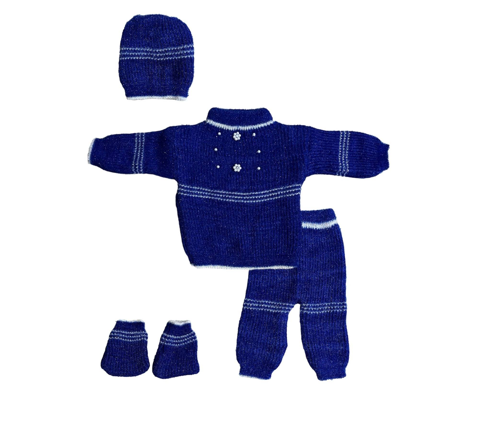     			Wocrevar Pack of 1 Unisex for Baby Woollen Sweater ( Blue )