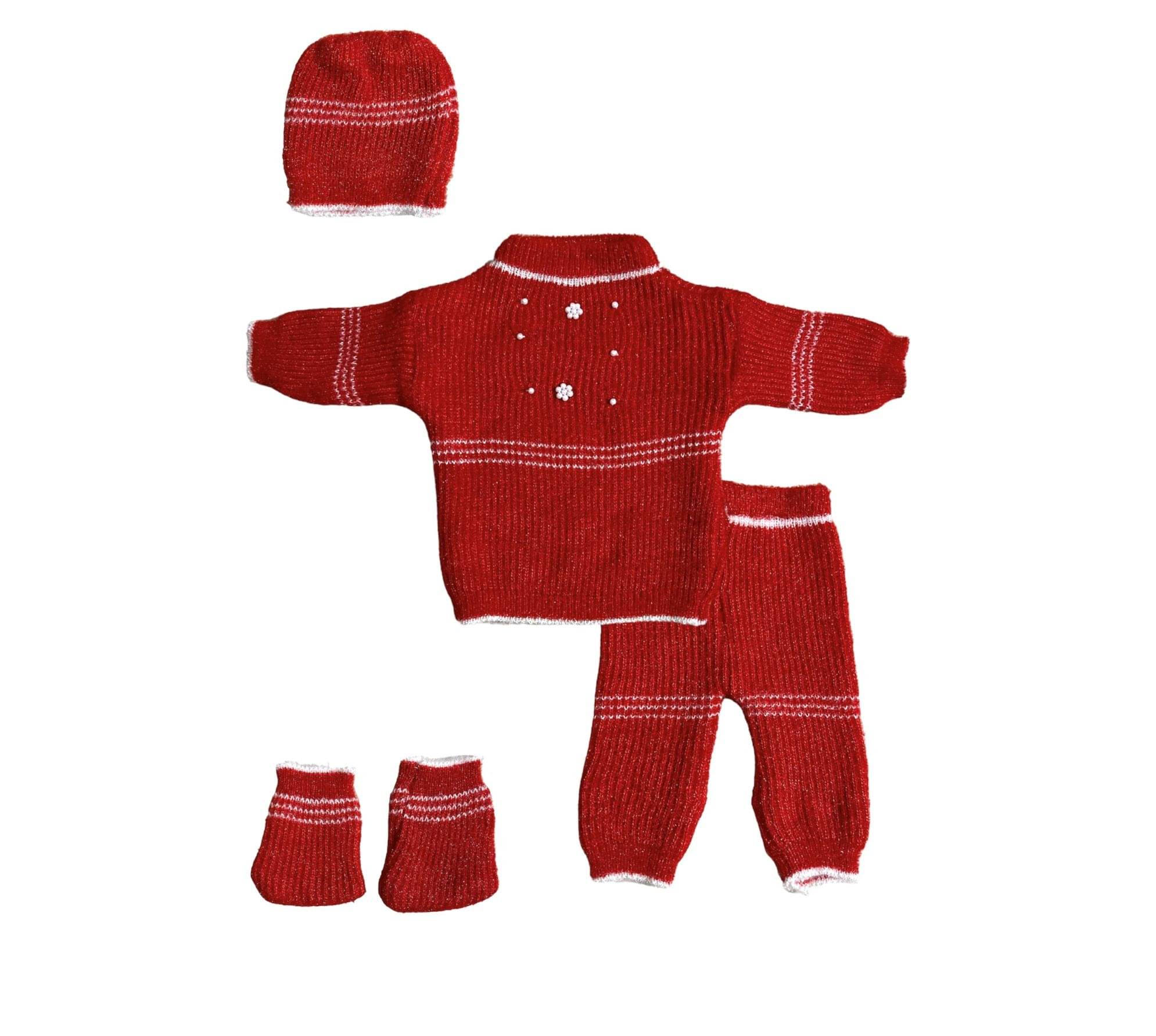     			Wocrevar Pack of 1 Unisex for Baby Woollen Sweater ( Red )