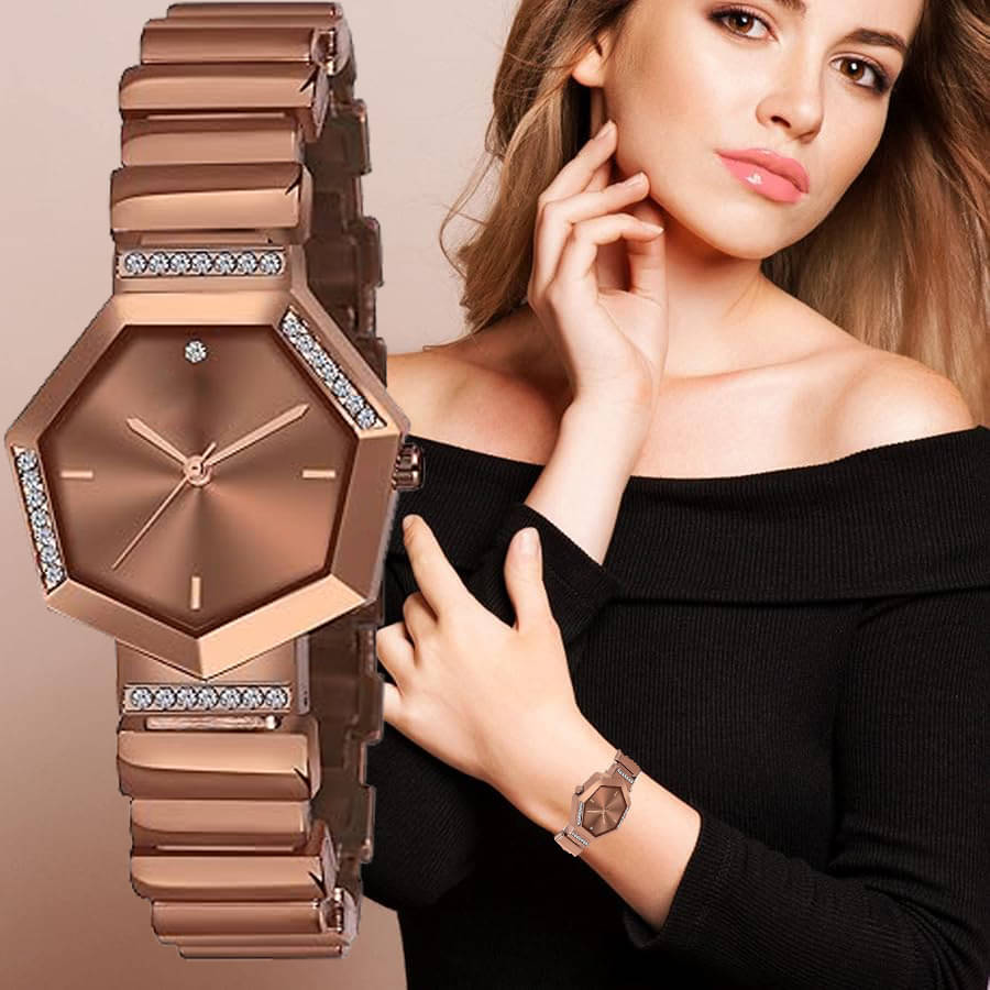     			casera Brown Metal Analog Womens Watch