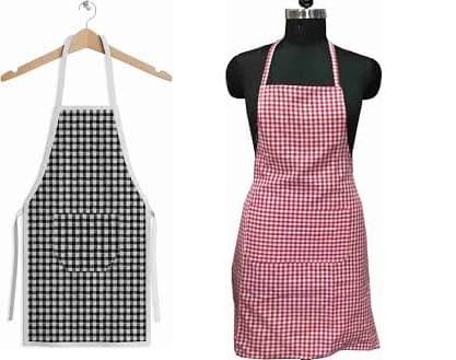 trendy Rabbit Cotton Checks Kitchen Apron with 1 Center Pocket ( Pack of 2 ) trendy Rabbit Cotton Checks Kitchen Apron with 1 Center Pocket ( Pack of 2 )