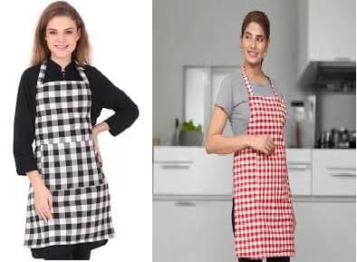 trendy Rabbit Cotton Checks Kitchen Apron with 1 Center Pocket ( Pack of 2 ) trendy Rabbit Cotton Checks Kitchen Apron with 1 Center Pocket ( Pack of 2 )