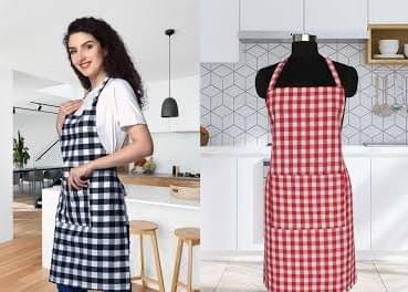     			trendy Rabbit Cotton Printed Kitchen Apron with 1 Center Pocket ( Pack of 2 )
