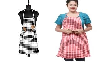trendy Rabbit Cotton Printed Kitchen Apron with 1 Center Pocket ( Pack of 2 ) trendy Rabbit Cotton Printed Kitchen Apron with 1 Center Pocket ( Pack of 2 )