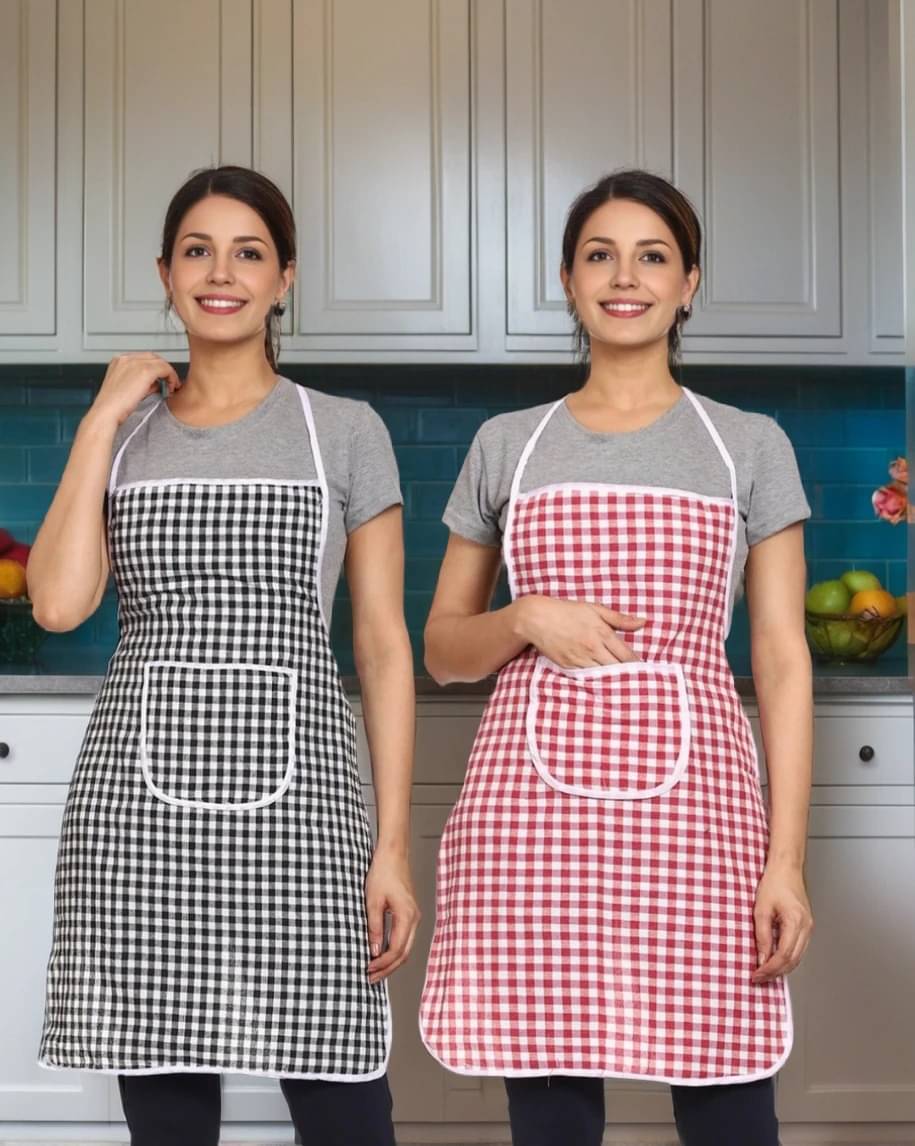 trendy Rabbit Cotton Printed Kitchen Apron with 1 Center Pocket ( Pack of 2 ) trendy Rabbit Cotton Printed Kitchen Apron with 1 Center Pocket ( Pack of 2 )