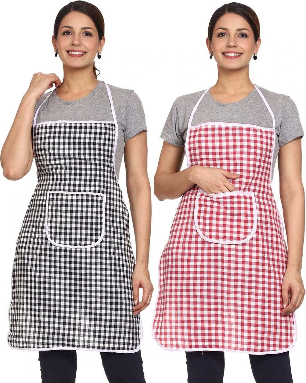 trendy Rabbit Cotton Printed Kitchen Apron with 1 Center Pocket ( Pack of 2 ) trendy Rabbit Cotton Printed Kitchen Apron with 1 Center Pocket ( Pack of 2 )