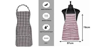     			trendy Rabbit Cotton Printed Kitchen Apron with 1 Center Pocket ( Pack of 2 )