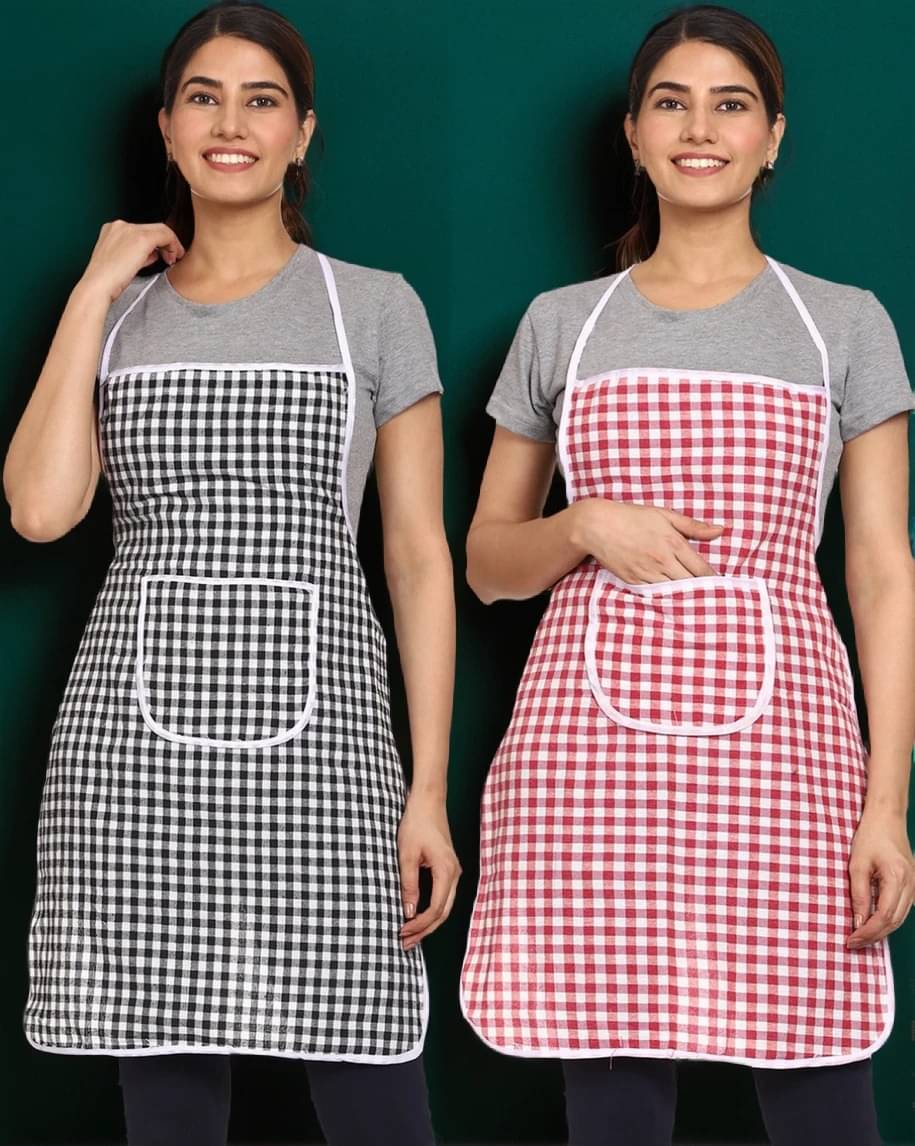     			trendy Rabbit Cotton Printed Kitchen Apron with 1 Center Pocket ( Pack of 2 )