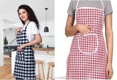     			trendy Rabbit Cotton Printed Kitchen Apron with 1 Center Pocket ( Pack of 2 )