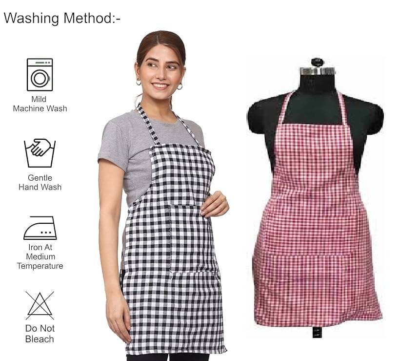     			trendy Rabbit Cotton Printed Kitchen Apron with 1 Center Pocket ( Pack of 2 )