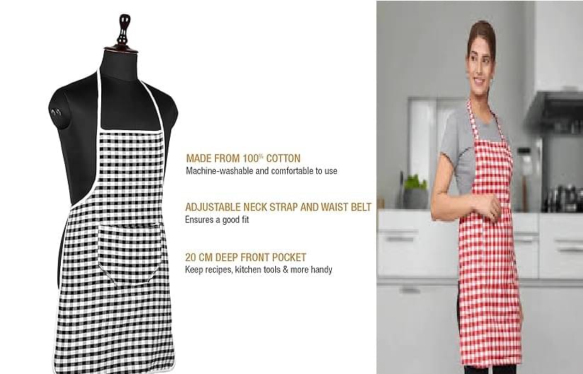     			trendy Rabbit Cotton Printed Kitchen Apron with 1 Center Pocket ( Pack of 2 )