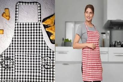     			trendy Rabbit Cotton Printed Kitchen Apron with 1 Center Pocket ( Pack of 2 )