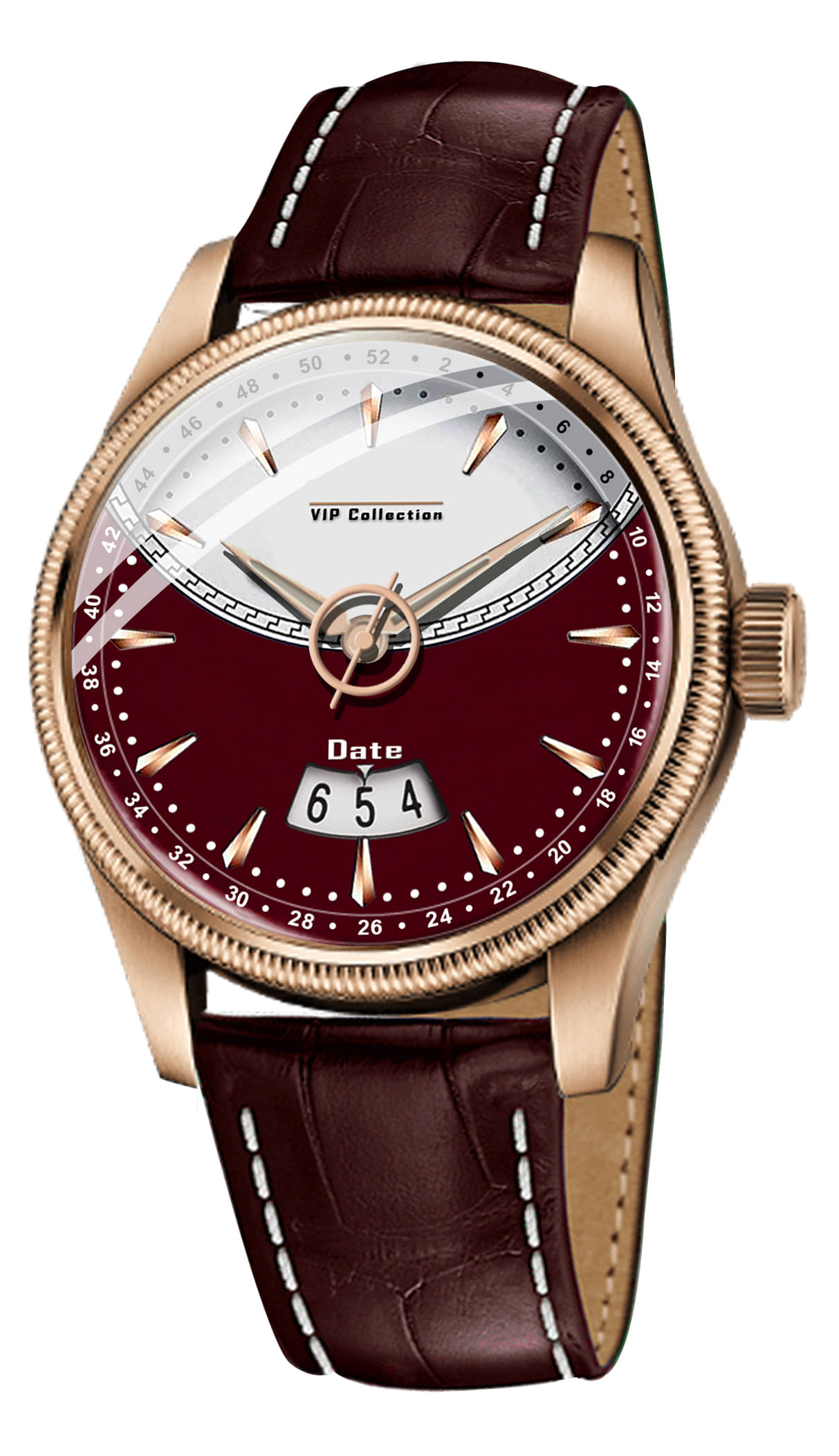     			DoubleRun Maroon Leather Analog Men's Watch