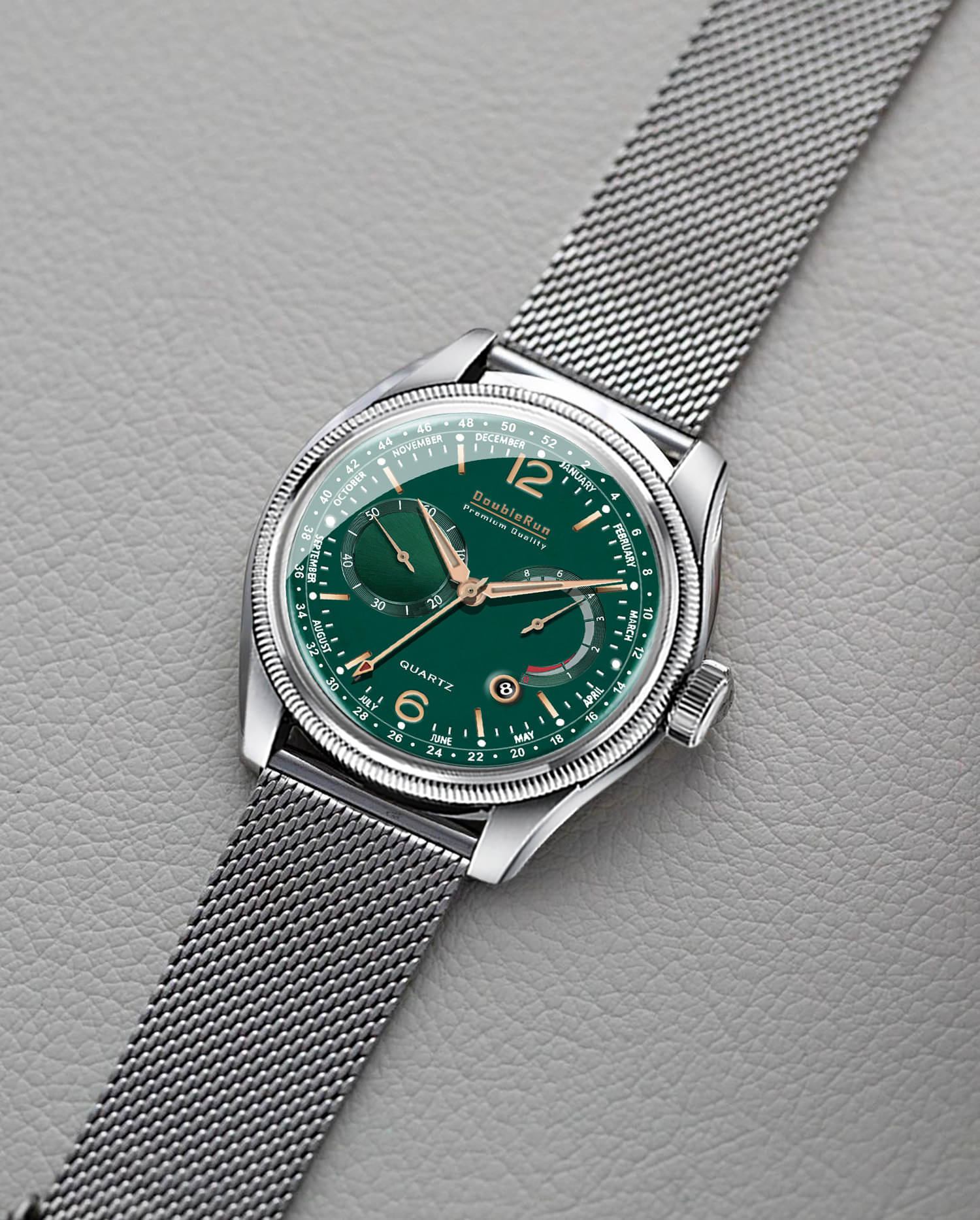     			DoubleRun Silver Stainless Steel Analog Men's Watch