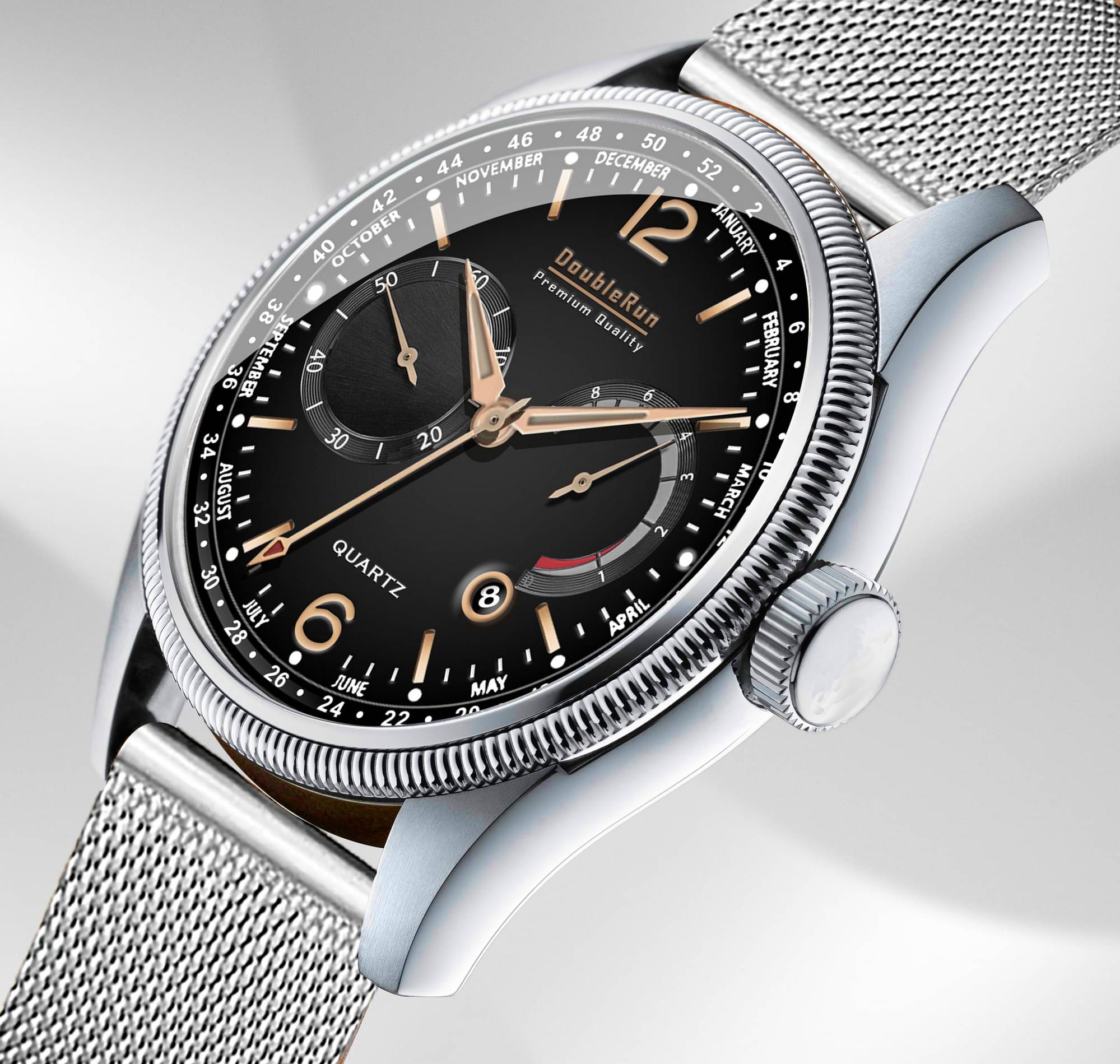     			DoubleRun Silver Stainless Steel Analog Men's Watch