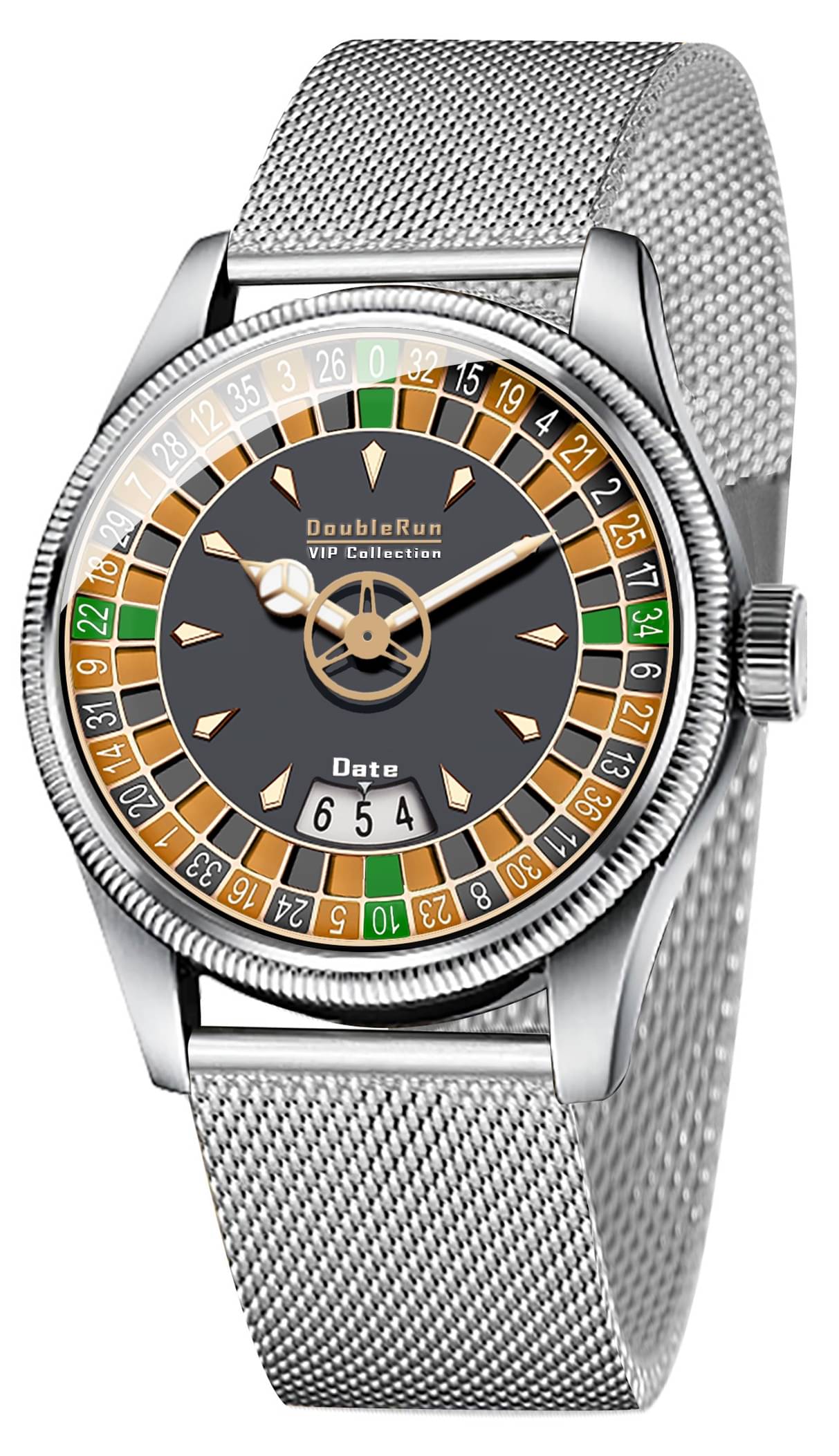     			DoubleRun Silver Stainless Steel Analog Men's Watch