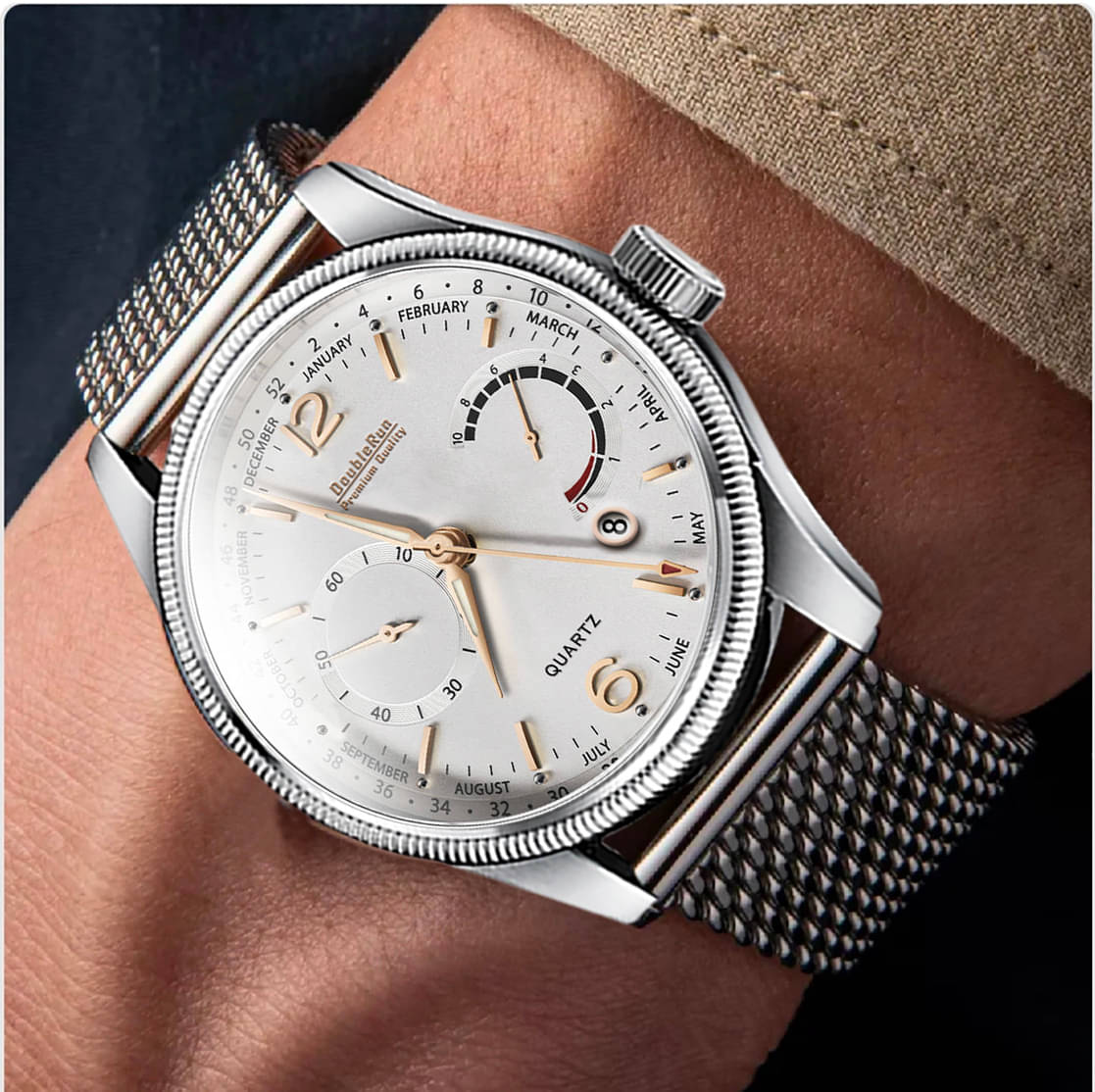     			DoubleRun Silver Stainless Steel Analog Men's Watch