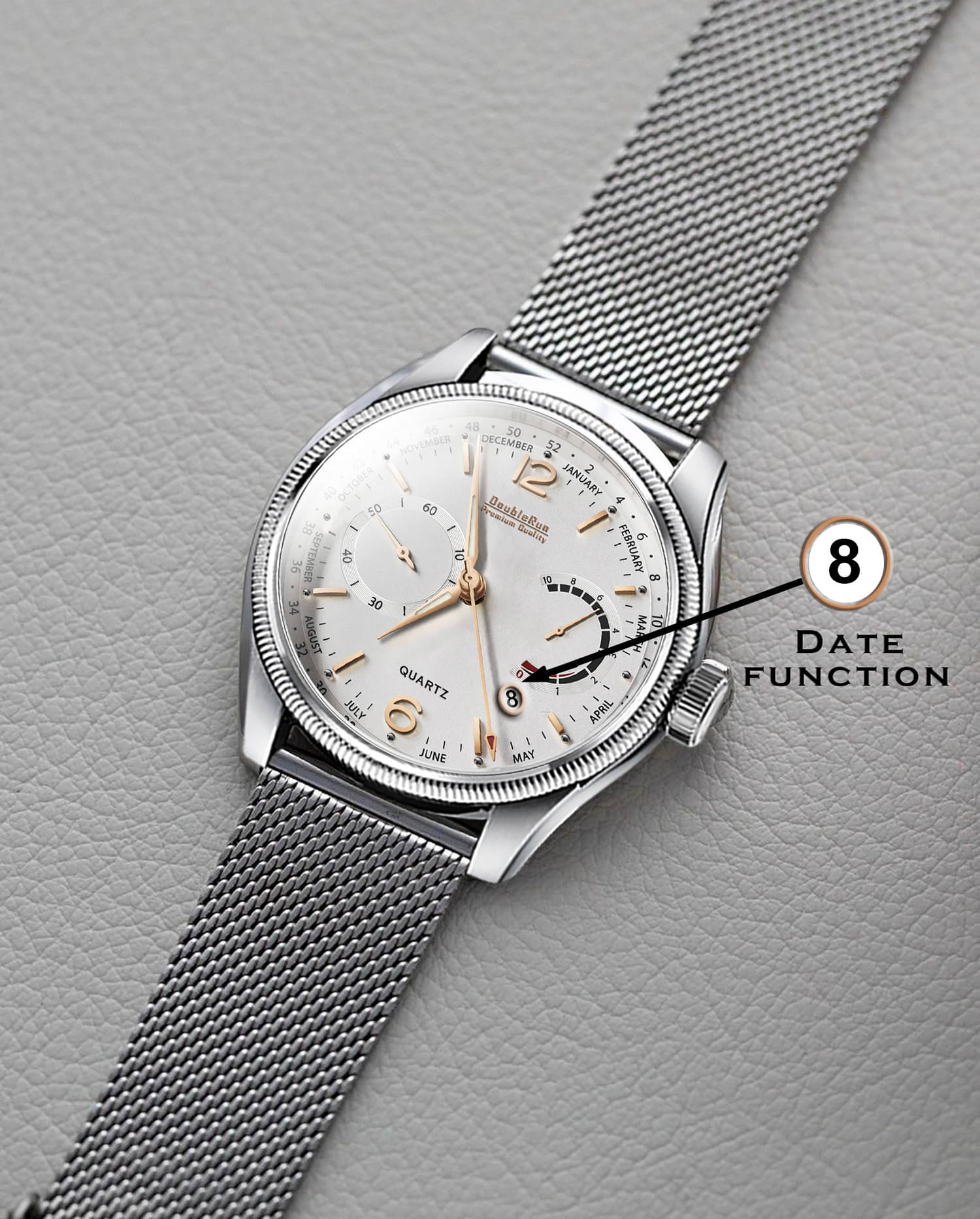     			DoubleRun Silver Stainless Steel Analog Men's Watch