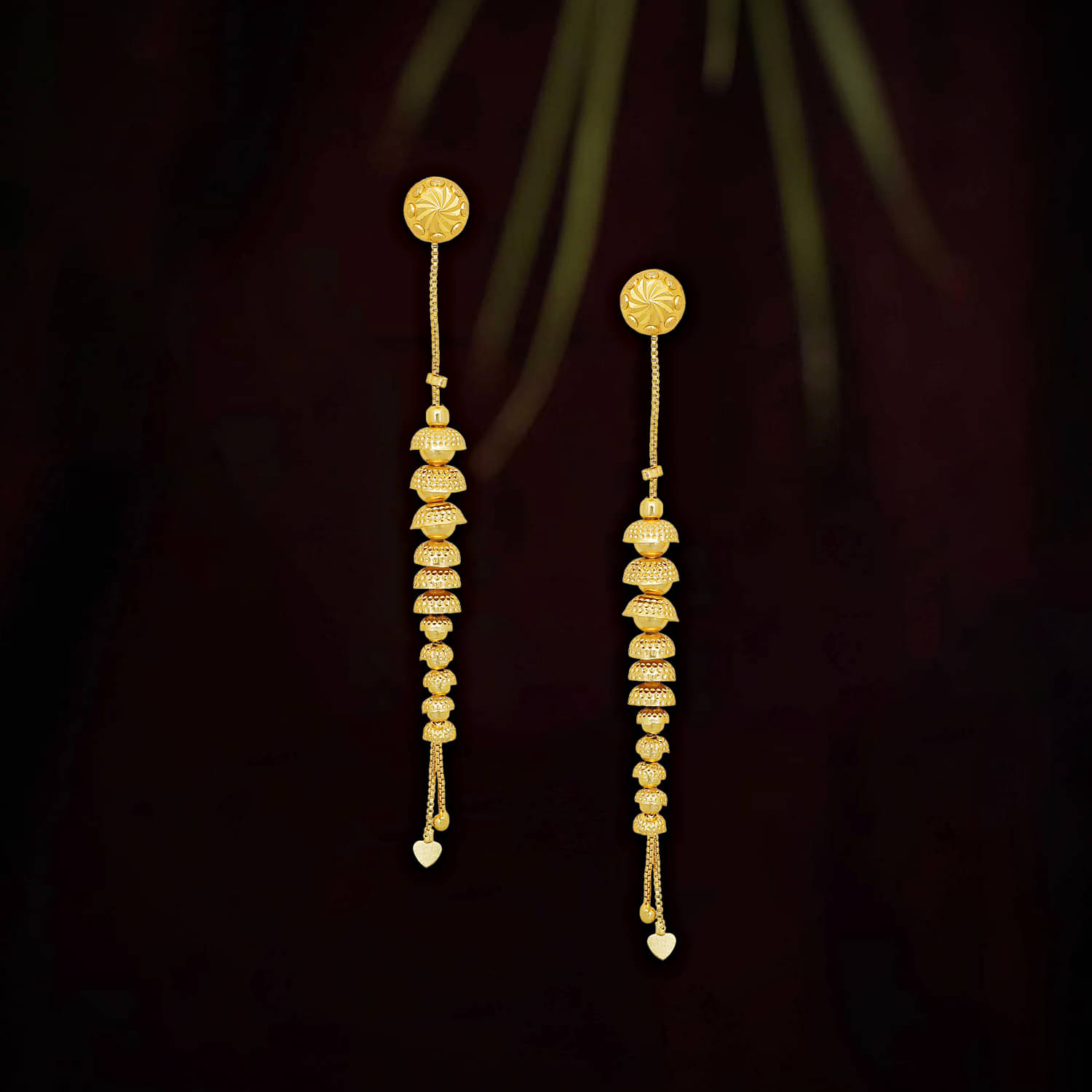     			Drashti Collection Golden Threader Earrings ( Pack of 1 )