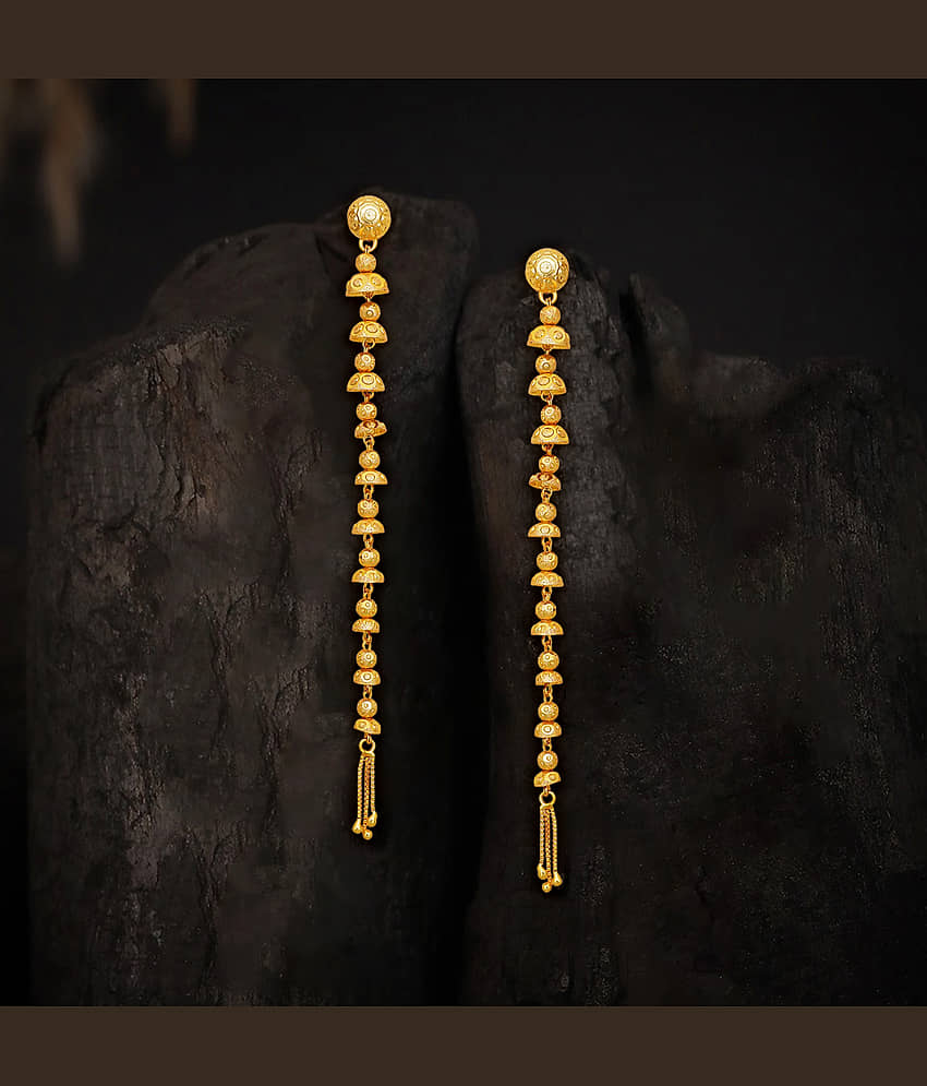 Drashti Collection Golden Threader Earrings ( Pack of 1 ) - Earrings | Buy online on ZillyBuy