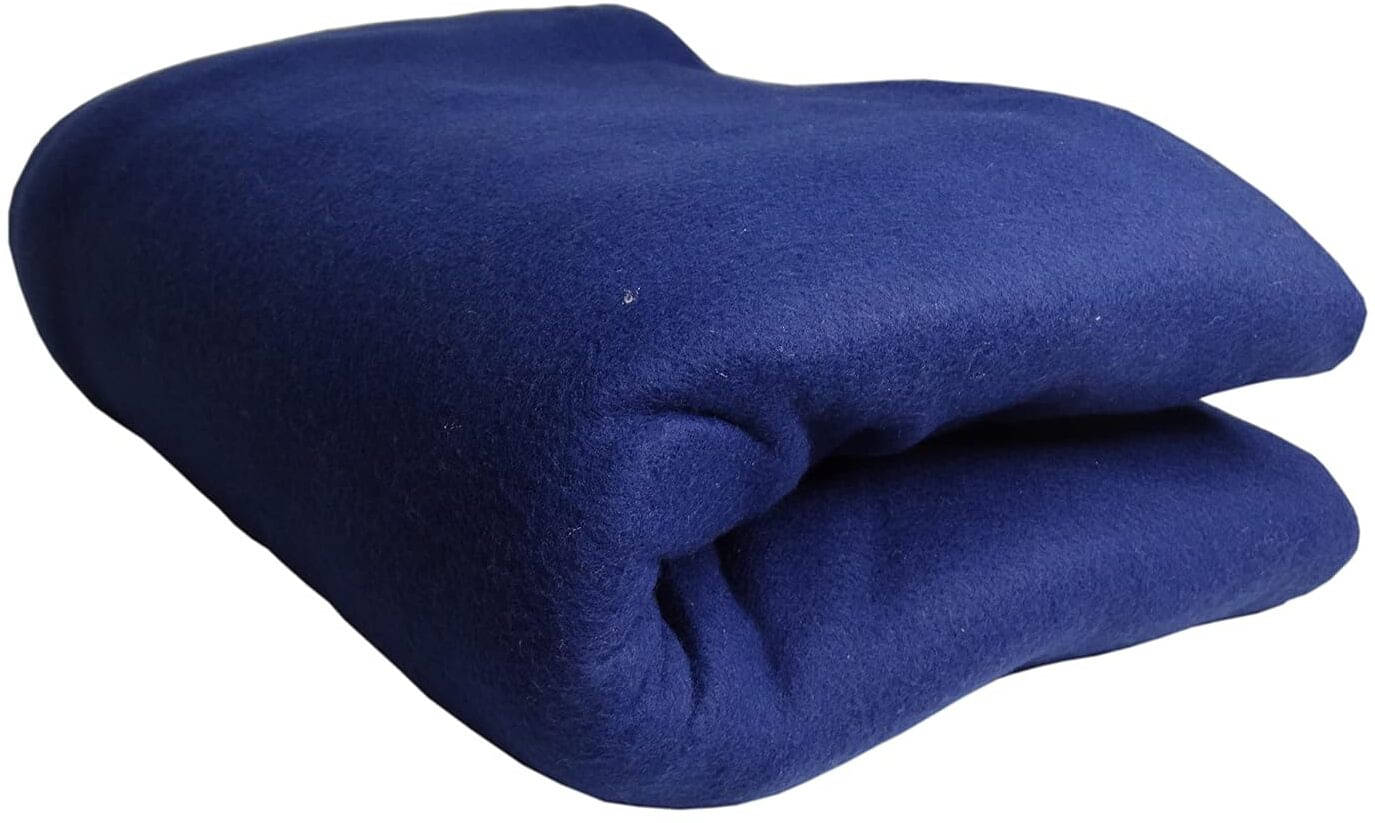     			KHUSHRIT Fleece Solid Single Bed Blanket ( 228 cm x 152 cm ) - Blue ( Pack of 1 )