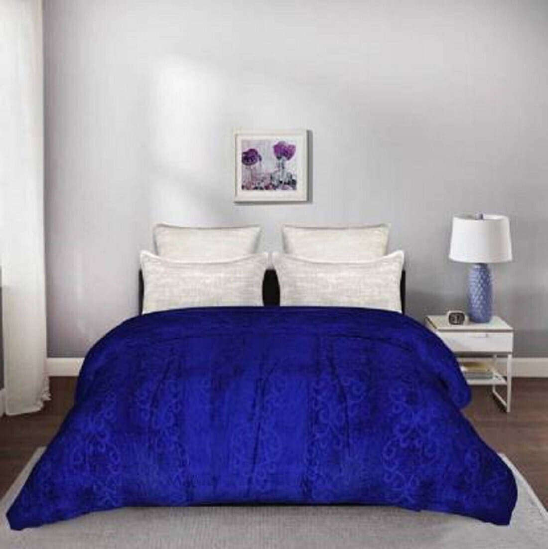 KHUSHRIT Mink Solid Double Bed Blanket ( 210 cm x 150 cm ) - Blue ( Pack of 1 ) KHUSHRIT Mink Solid Double Bed Blanket ( 210 cm x 150 cm ) - Blue ( Pack of 1 )