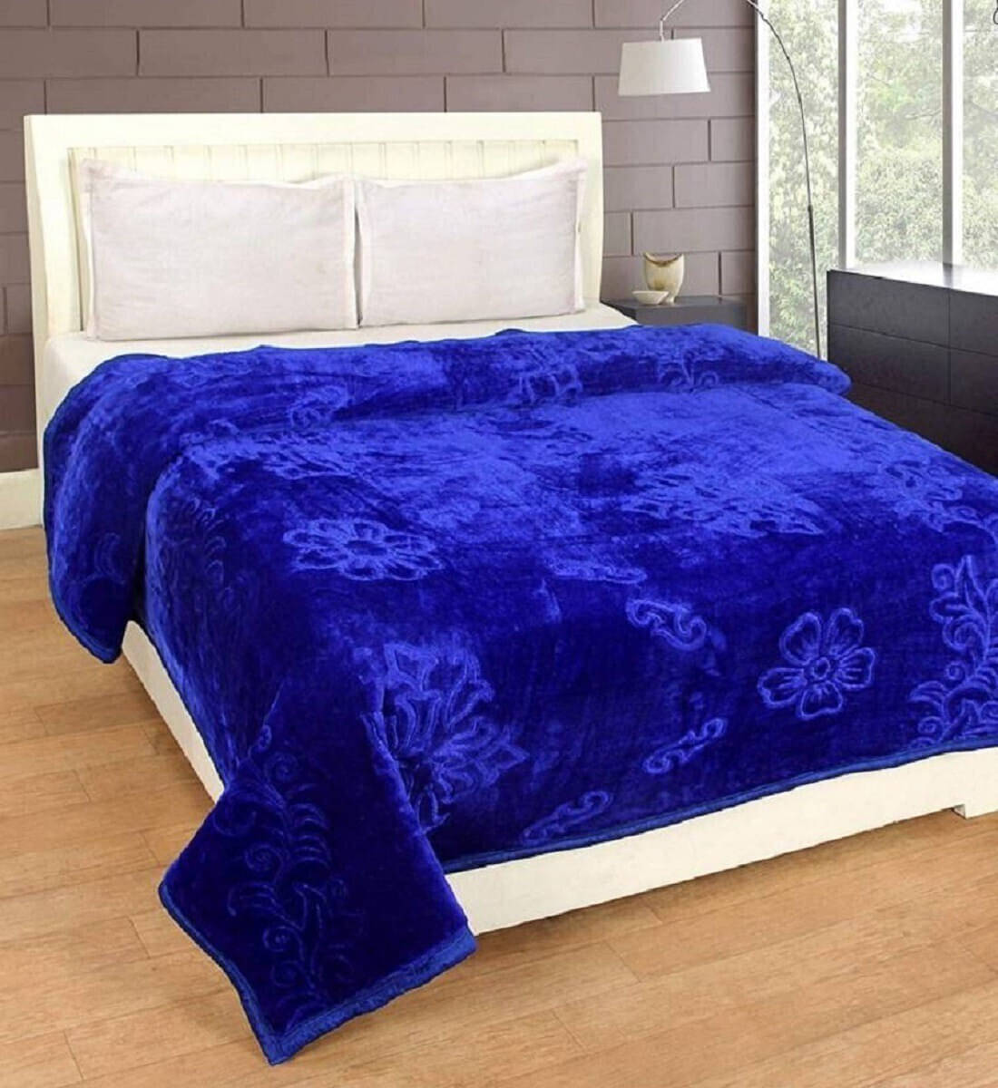 KHUSHRIT Mink Solid Double Bed Blanket ( 230 cm x 210 cm ) - Blue ( Pack of 1 ) KHUSHRIT Mink Solid Double Bed Blanket ( 230 cm x 210 cm ) - Blue ( Pack of 1 )