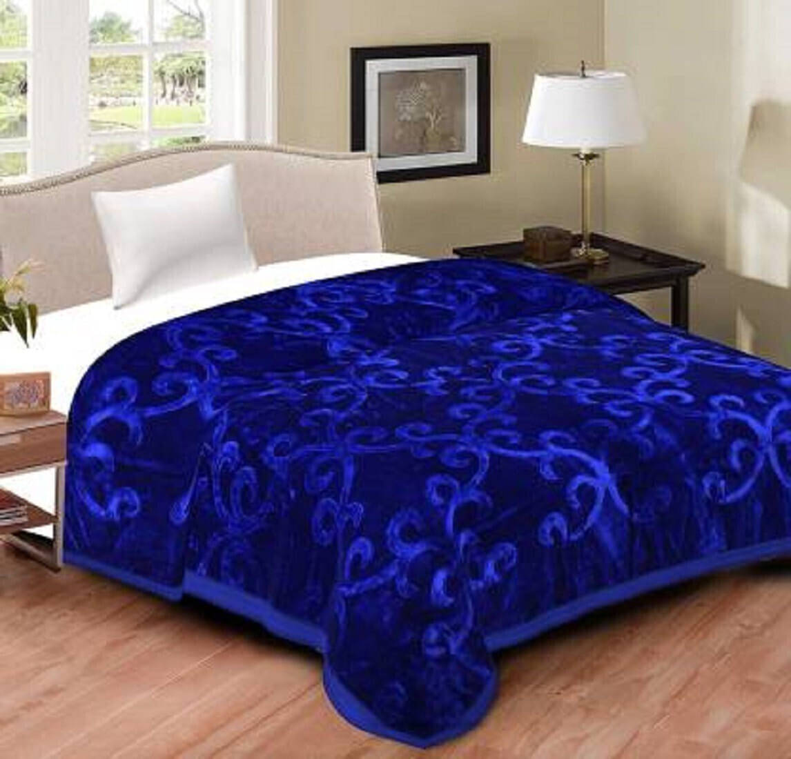 KHUSHRIT Mink Solid Double Bed Blanket ( 230 cm x 210 cm ) - Blue ( Pack of 1 ) KHUSHRIT Mink Solid Double Bed Blanket ( 230 cm x 210 cm ) - Blue ( Pack of 1 )
