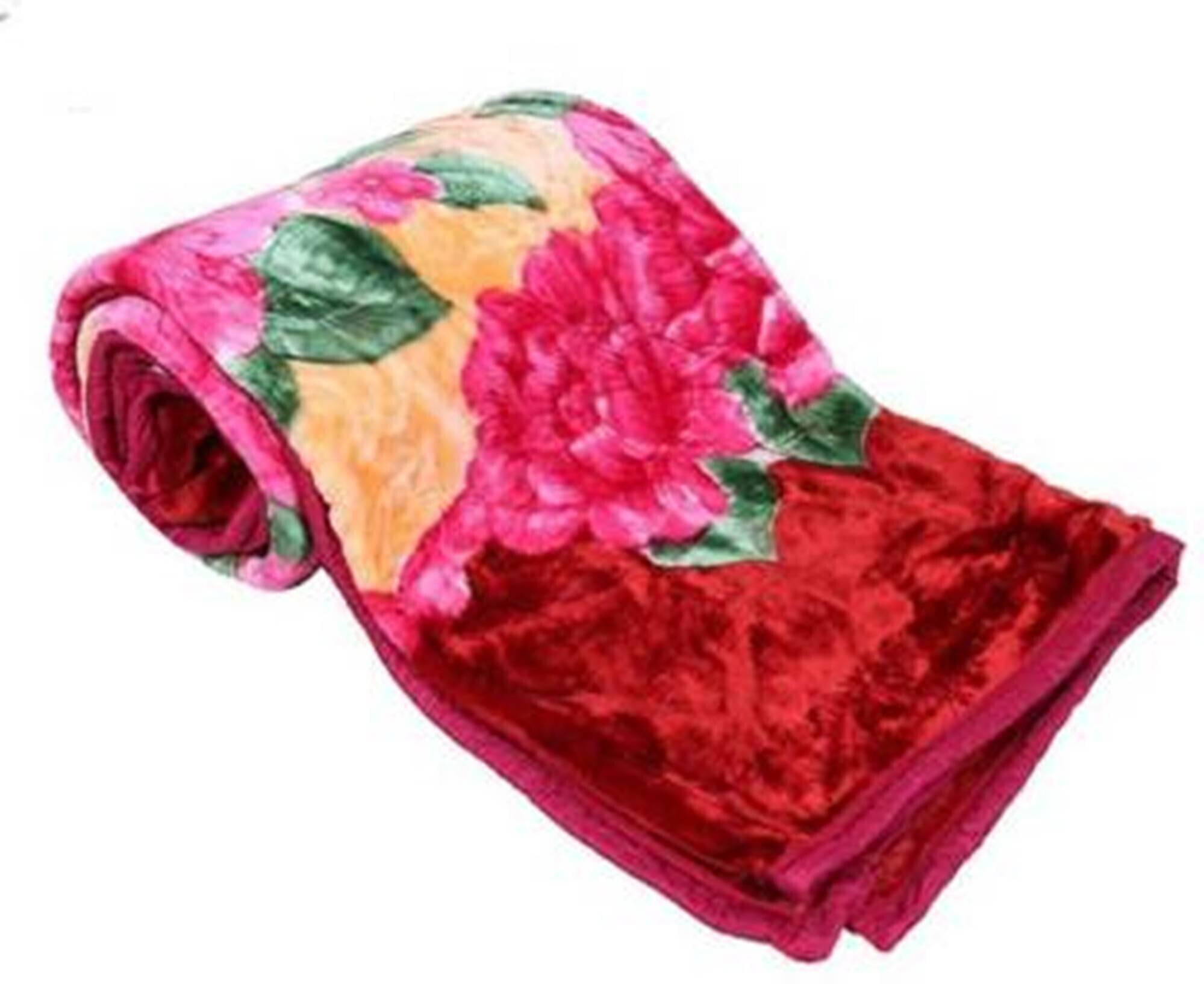     			KHUSHRIT Mink Solid Double Bed Blanket ( 240 cm x 220 cm ) - Multi ( Pack of 1 )