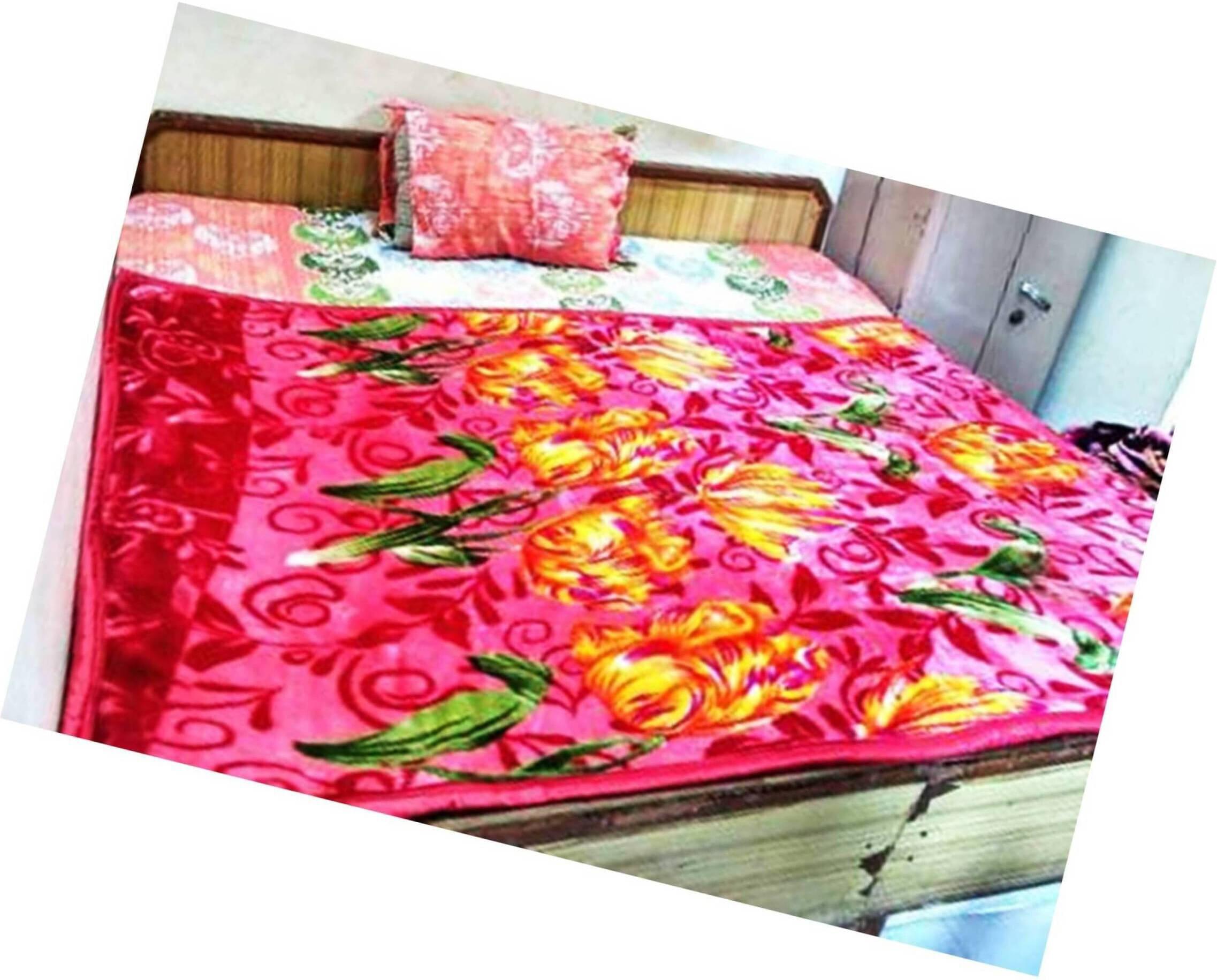     			KHUSHRIT Mink Solid Double Bed Blanket ( 240 cm x 220 cm ) - Multi ( Pack of 1 )