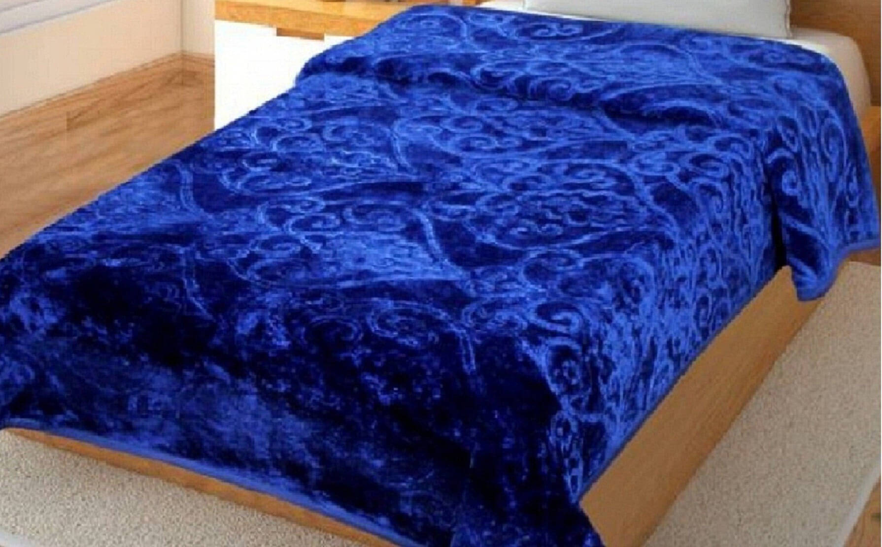 KHUSHRIT Mink Solid Double Bed Blanket ( 230 cm x 210 cm ) - Blue ( Pack of 1 ) KHUSHRIT Mink Solid Double Bed Blanket ( 230 cm x 210 cm ) - Blue ( Pack of 1 )