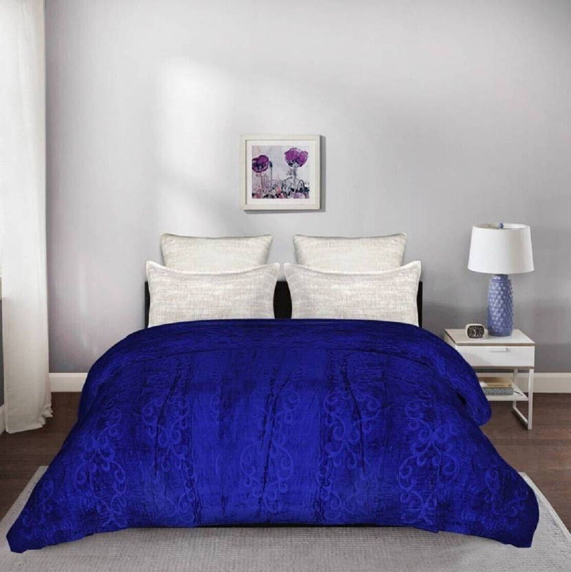     			KHUSHRIT Mink Solid Single Bed Blanket ( 210 cm x 150 cm ) - Blue ( Pack of 1 )