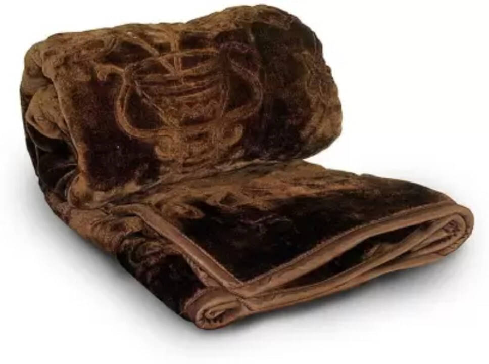     			KHUSHRIT Mink Solid Single Bed Blanket ( 210 cm x 150 cm ) - Brown ( Pack of 1 )