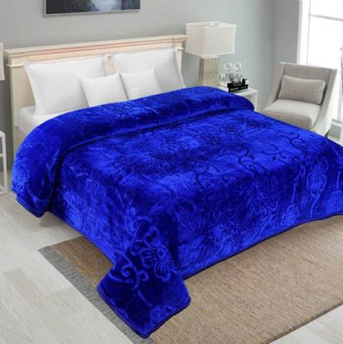 KHUSHRIT Mink Solid Single Bed Blanket ( 210 cm x 150 cm ) - Blue ( Pack of 1 ) KHUSHRIT Mink Solid Single Bed Blanket ( 210 cm x 150 cm ) - Blue ( Pack of 1 )