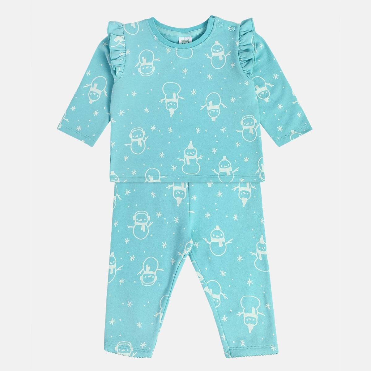     			MINI KLUB Pack of 1 Baby Girls Cotton T-shirt & Pants ( Blue )