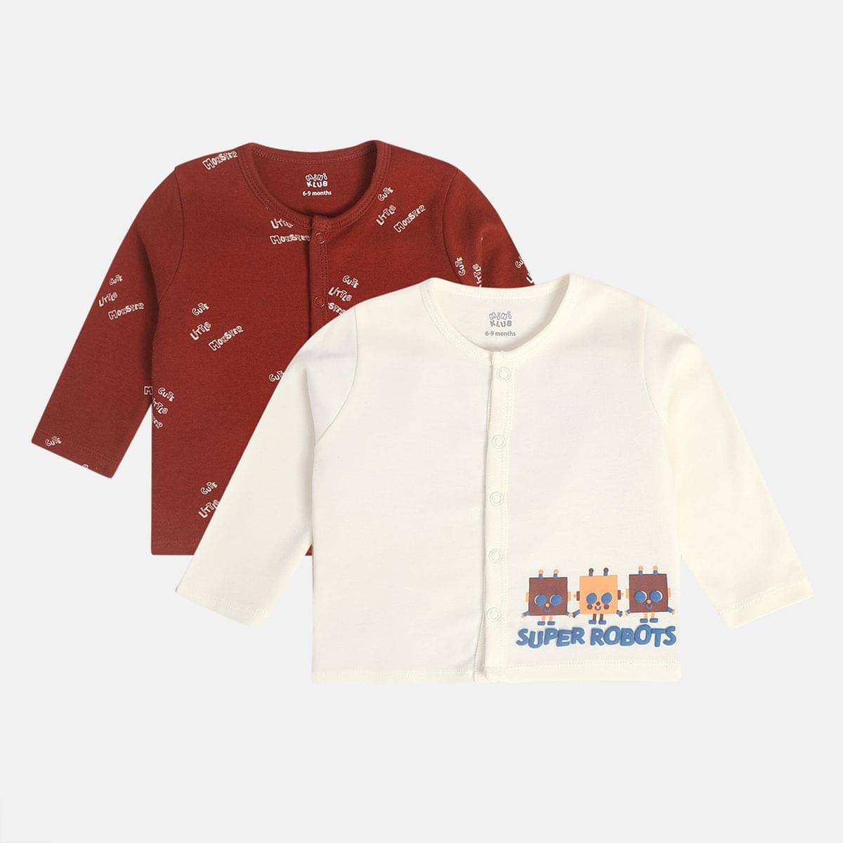     			MINI KLUB Pack of 2 Baby Boys Cotton Vest ( Multicolor )
