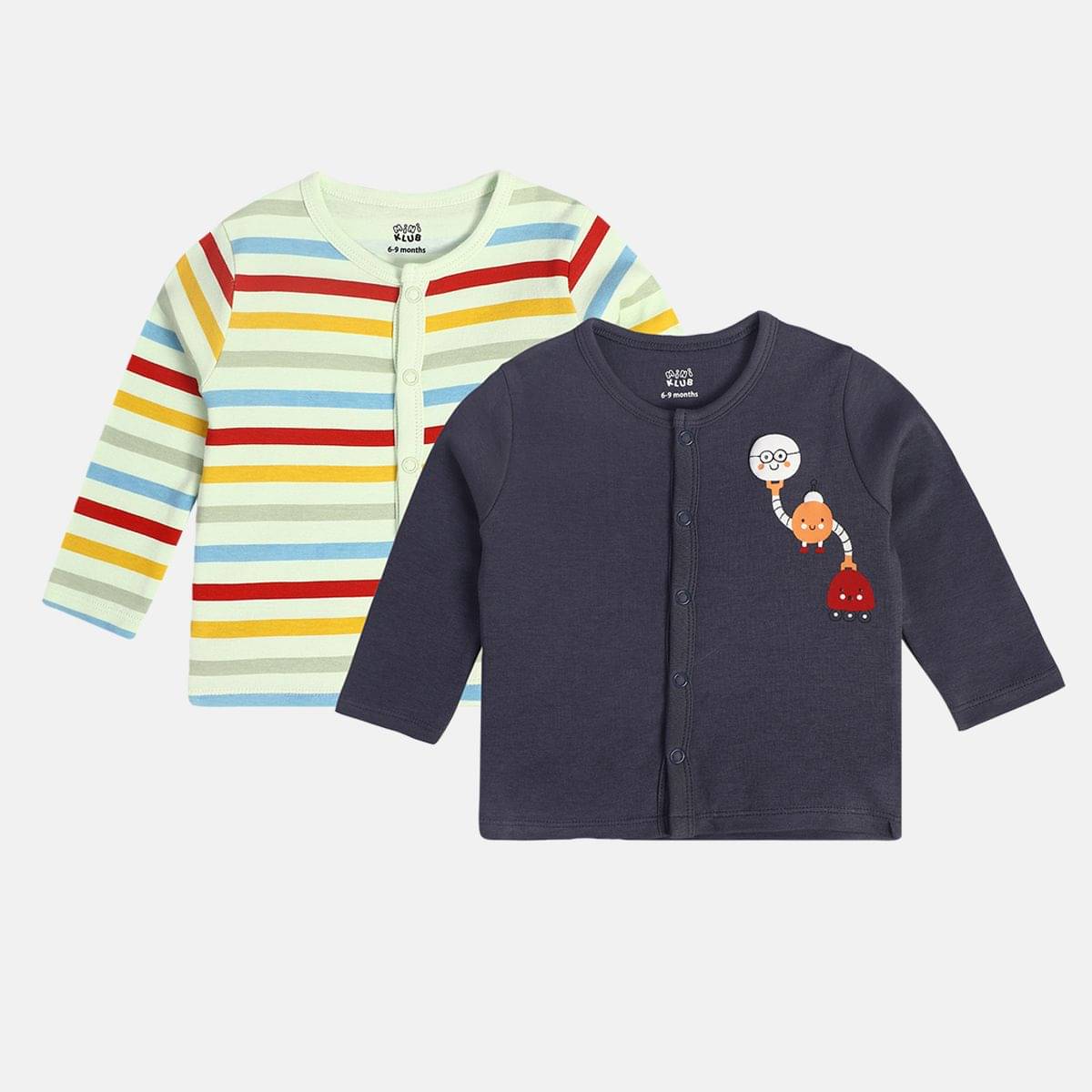     			MINI KLUB Pack of 2 Baby Boys Cotton Vest ( Multicolor )