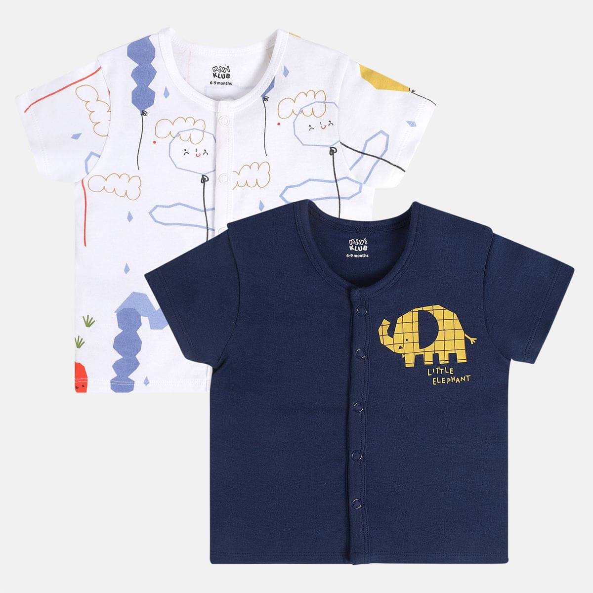     			MINI KLUB Pack of 2 Baby Boys Cotton Vest ( Multicolor )