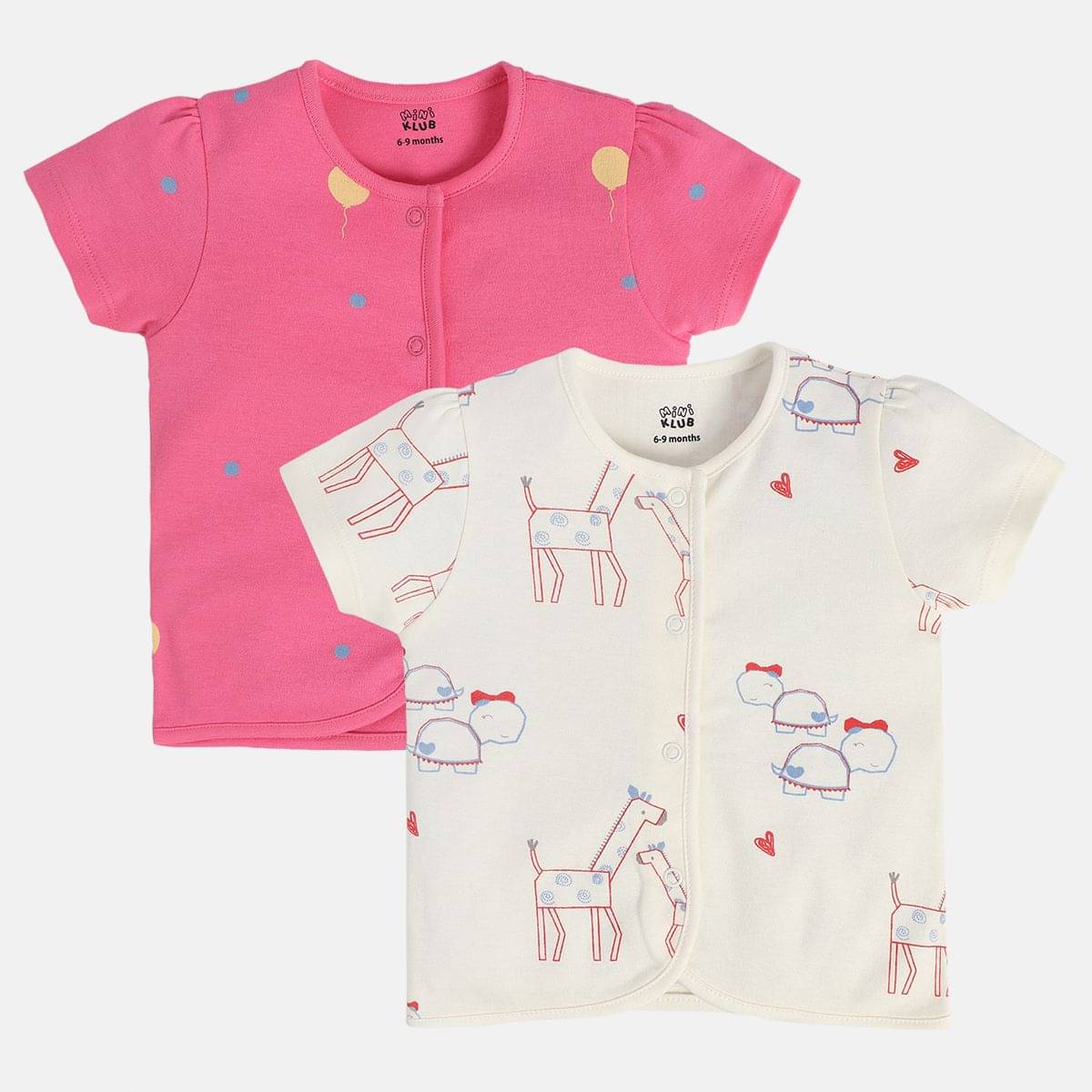     			MINI KLUB Pack of 2 Baby Girls Cotton Top ( Multicolor )