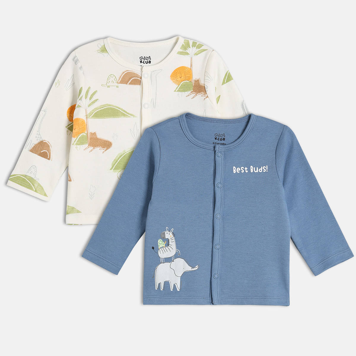     			MINI KLUB Pack of 2 Baby Boys Cotton Vest ( Multicolor )