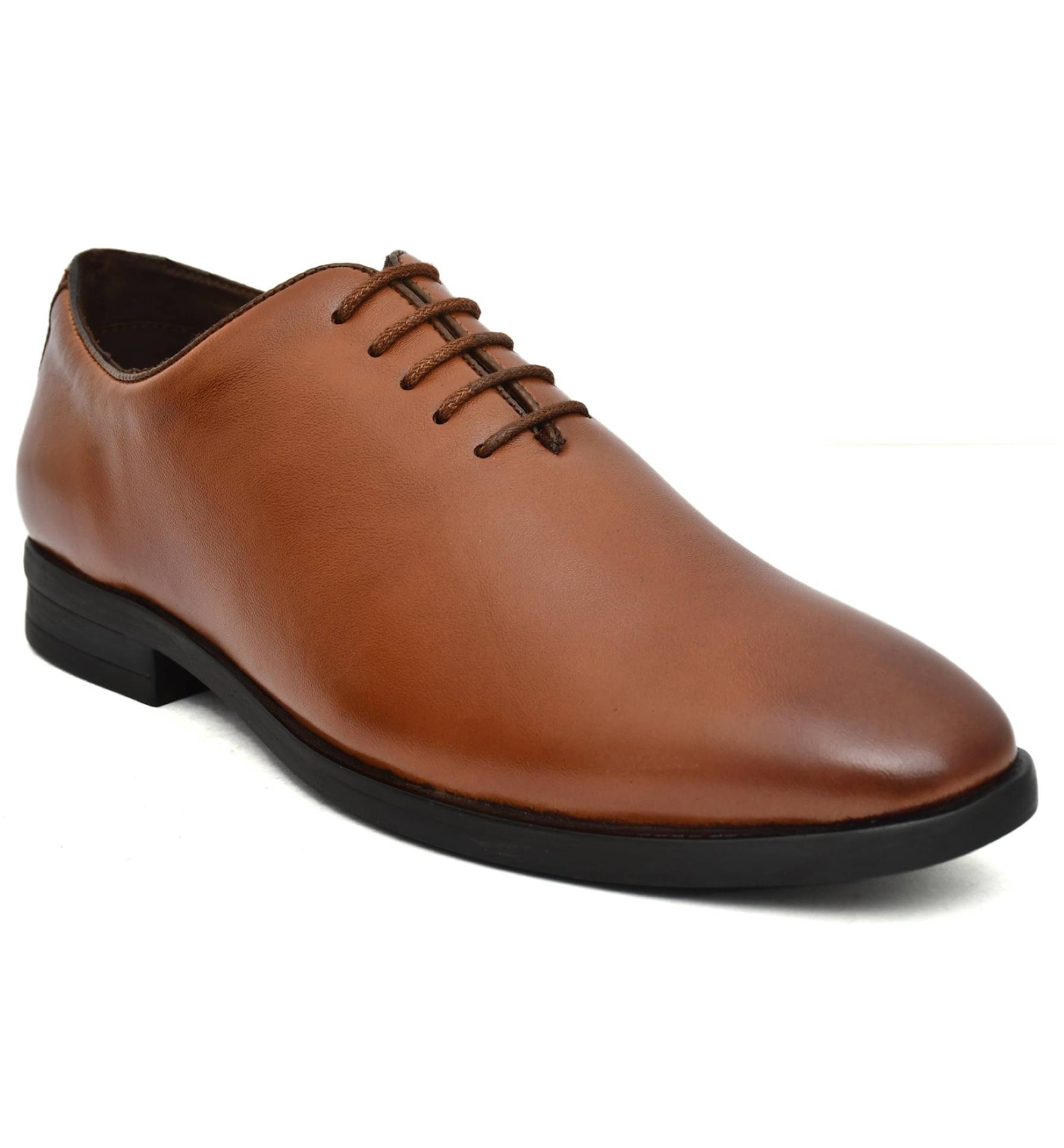     			QUVADI Tan Men's Oxford Formal Shoes