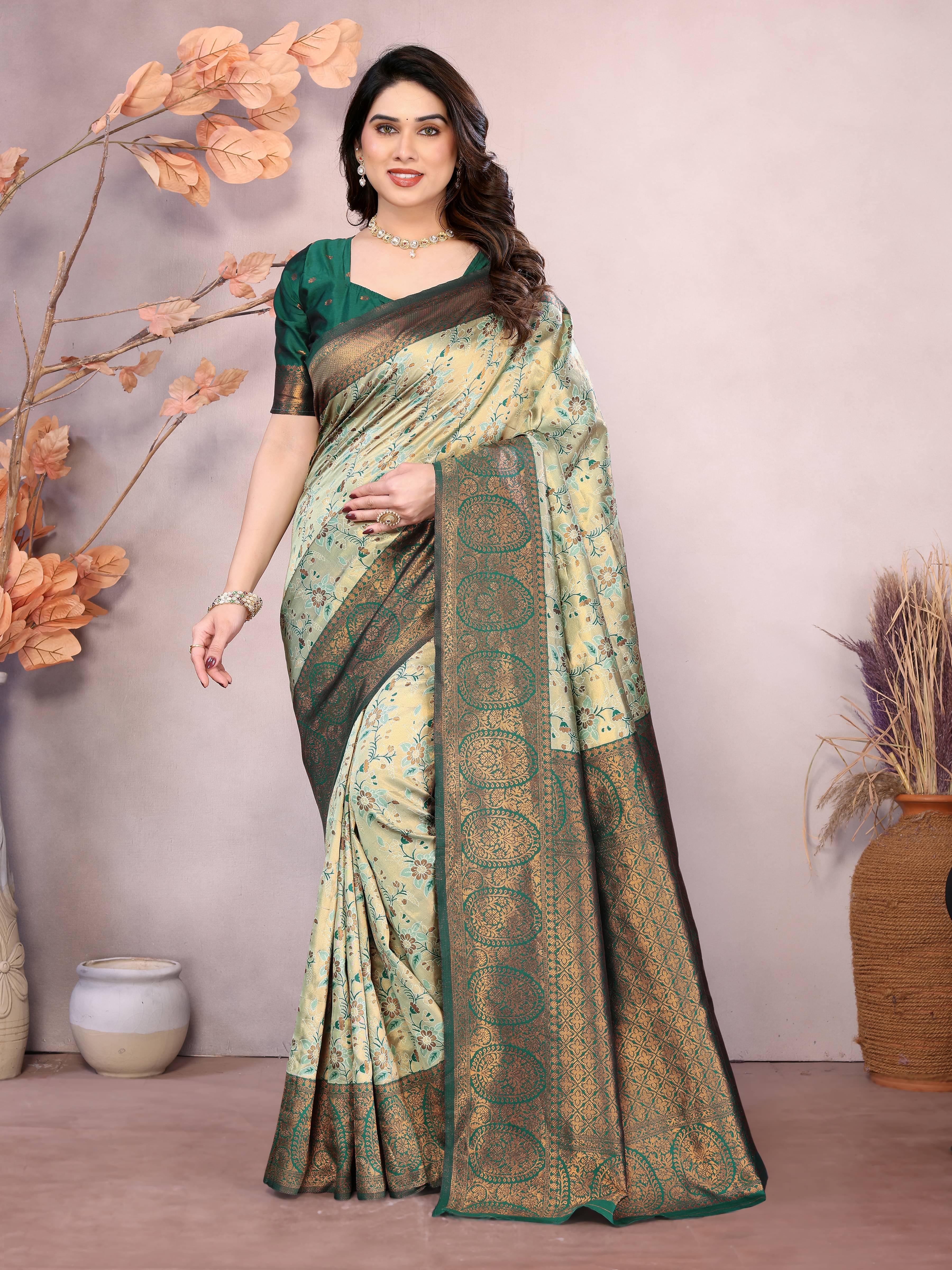     			THE PRIVATE LABLE Cotton Embroidered Banarasi saree With Unstitched Blouse Piece ( Multicolor 16 )