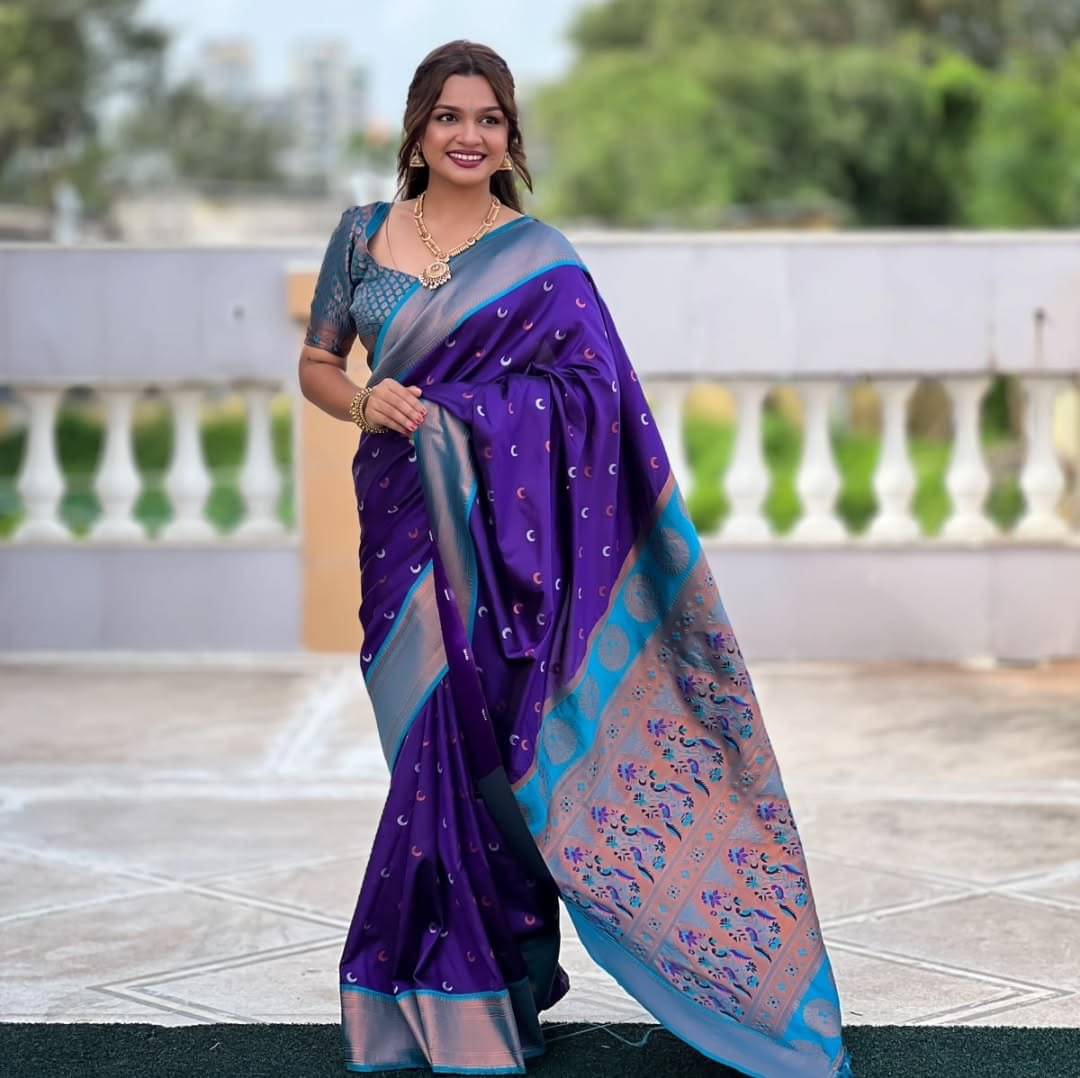 THE PRIVATE LABLE Cotton Embroidered Banarasi saree With Unstitched Blouse Piece ( Purple )     			THE PRIVATE LABLE Cotton Embroidered Banarasi saree With Unstitched Blouse Piece ( Purple )