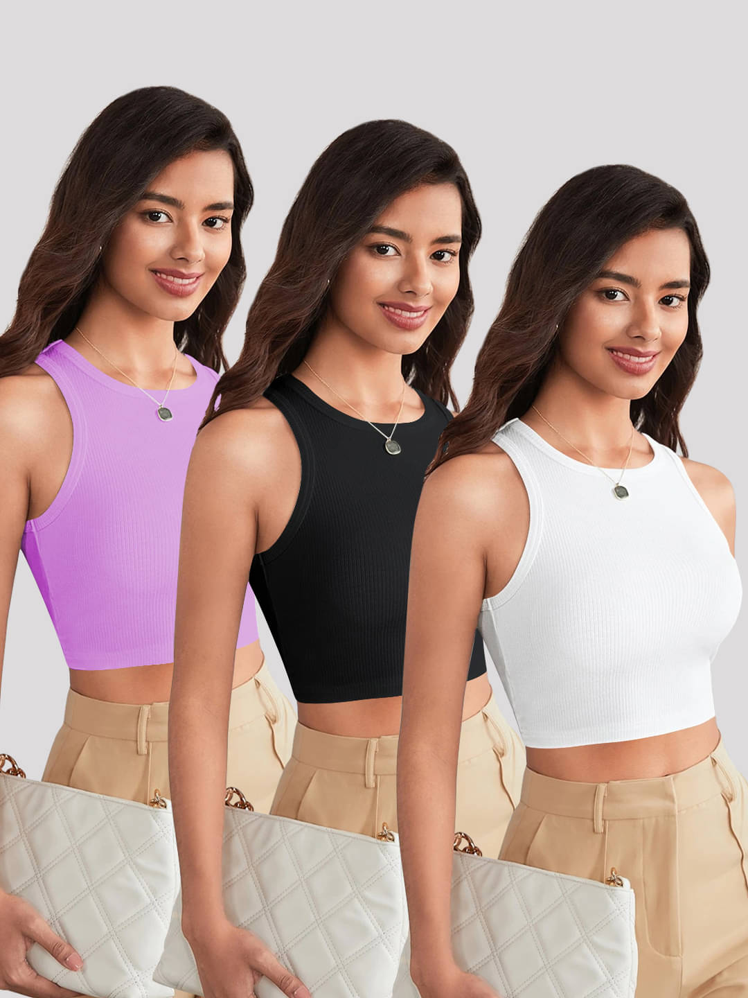     			TOOCHKI Women's Lycra Tank Top ( Purple )