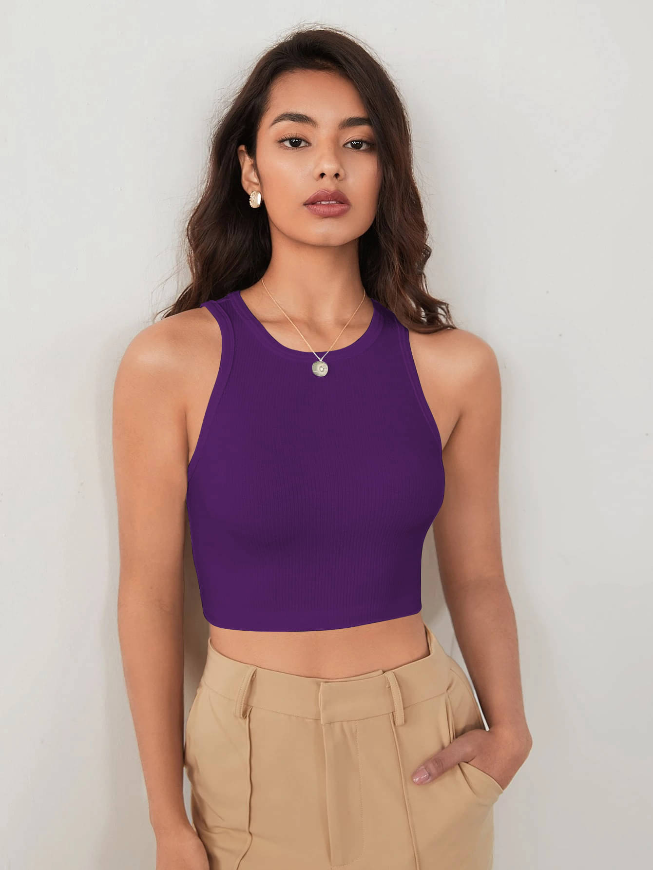 TOOCHKI Women's Lycra Tank Top ( Purple ) TOOCHKI Women's Lycra Tank Top ( Purple )
