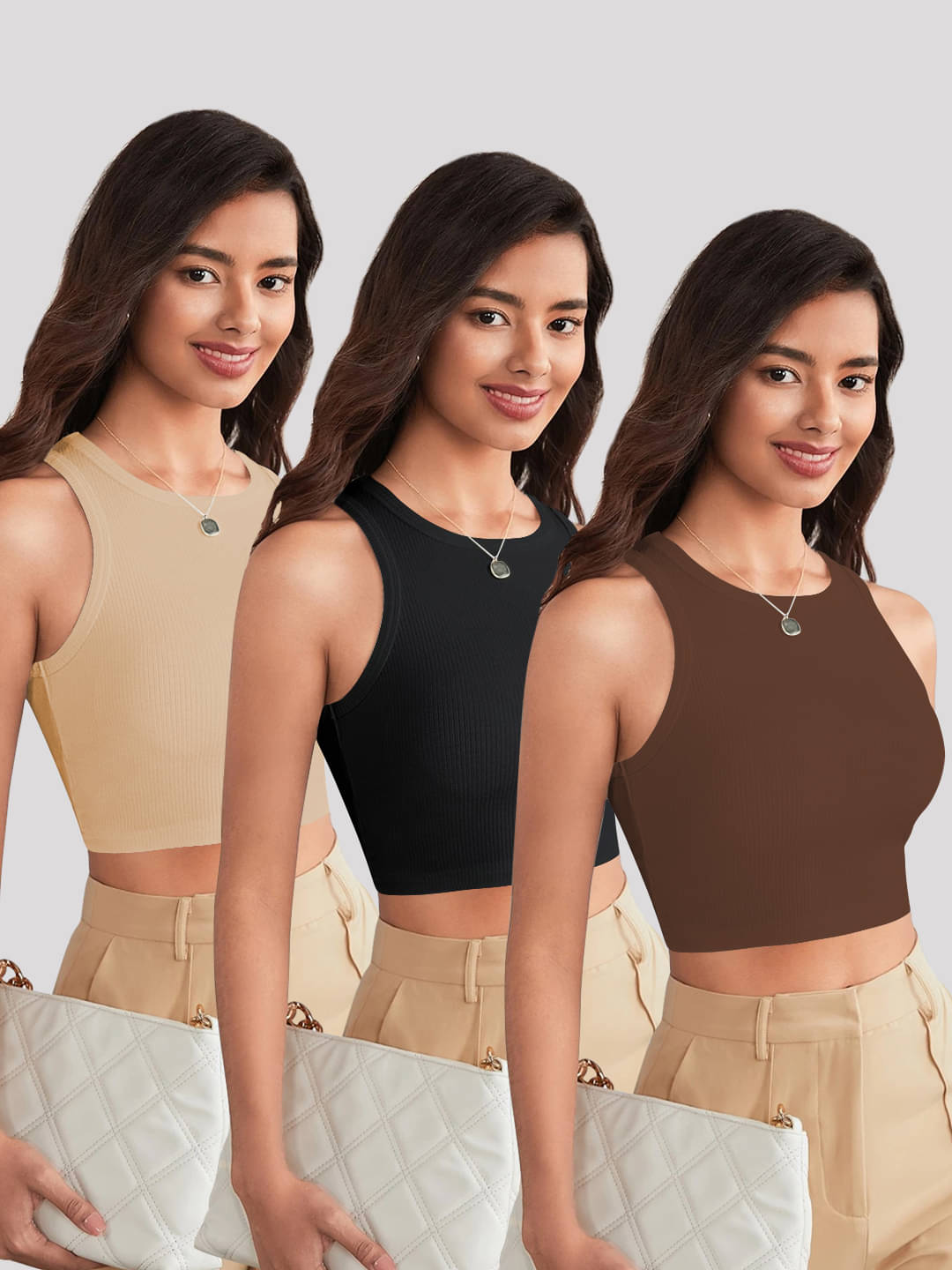 TOOCHKI Women's Lycra Tank Top ( Dark Brown )     			TOOCHKI Women's Lycra Tank Top ( Dark Brown )