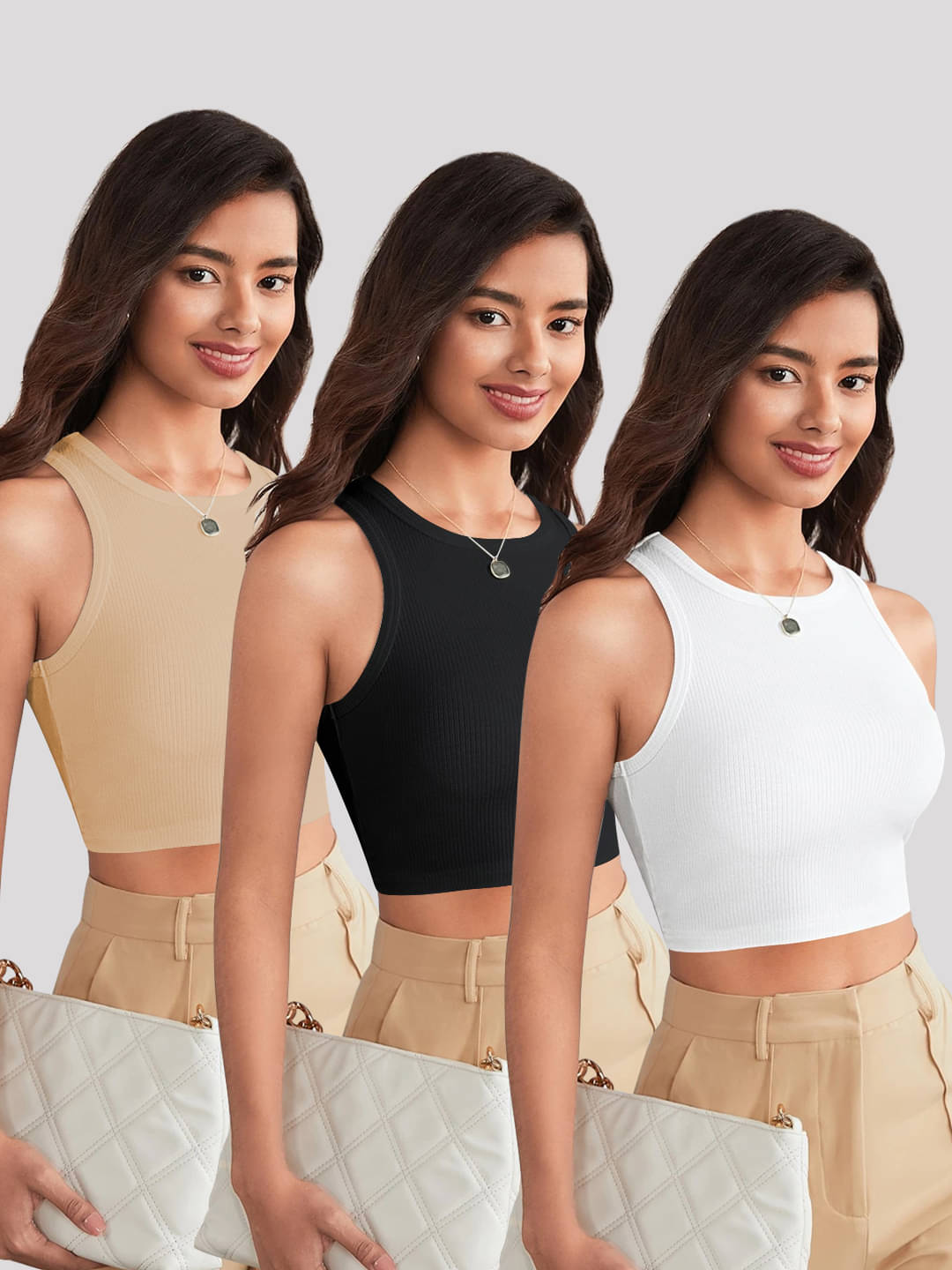     			TOOCHKI Women's Lycra Tank Top ( Cream )