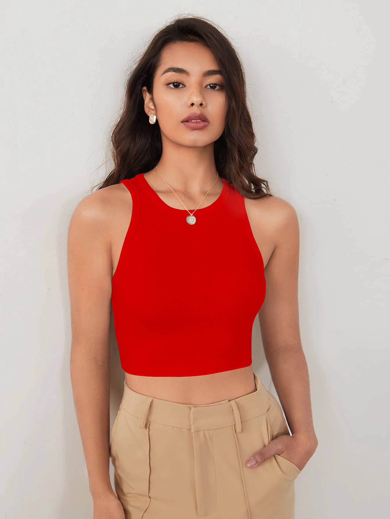     			TOOCHKI Women's Lycra Tank Top ( Red )