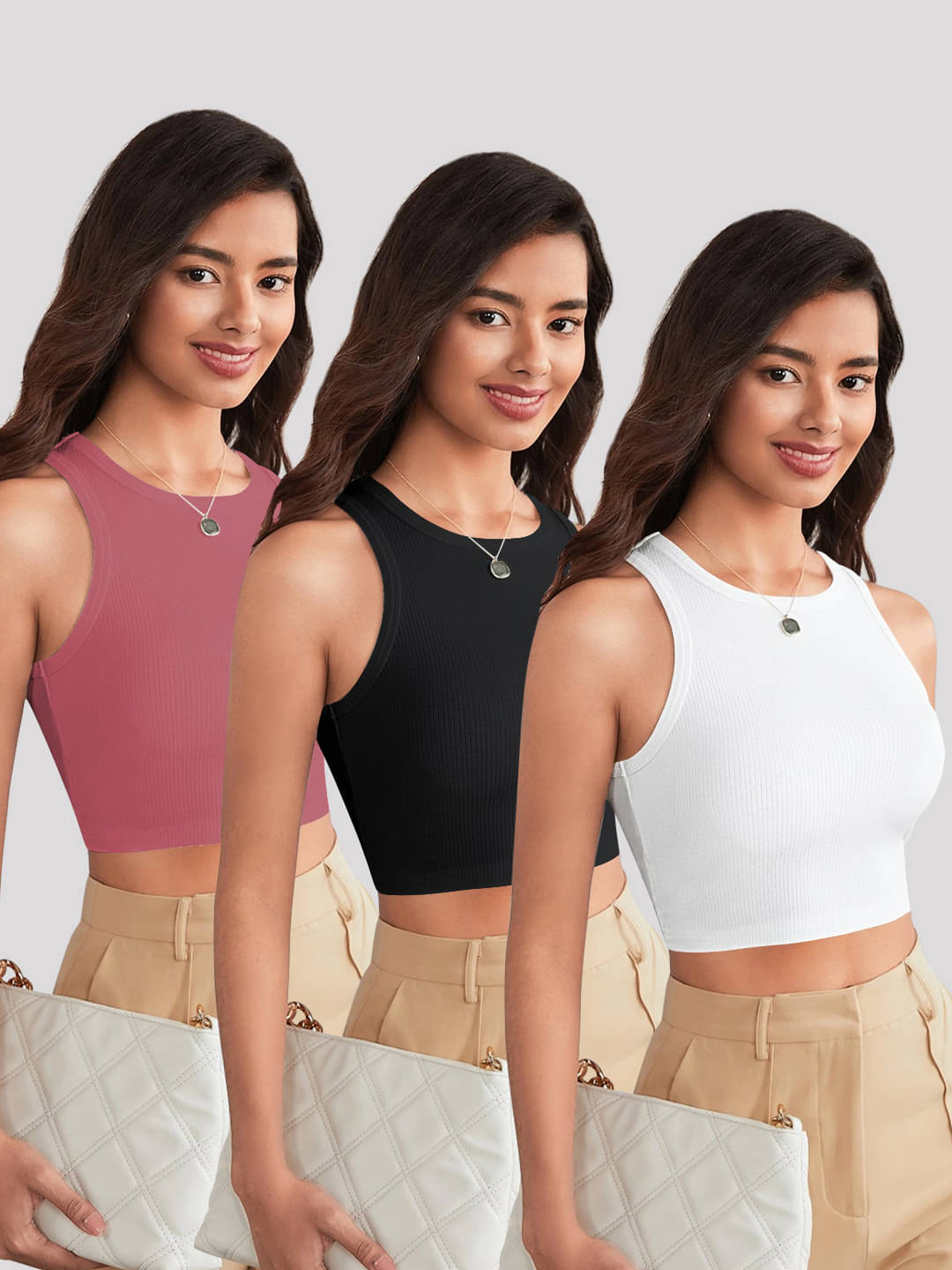     			TOOCHKI Women's Lycra Tank Top ( Dark Pink )