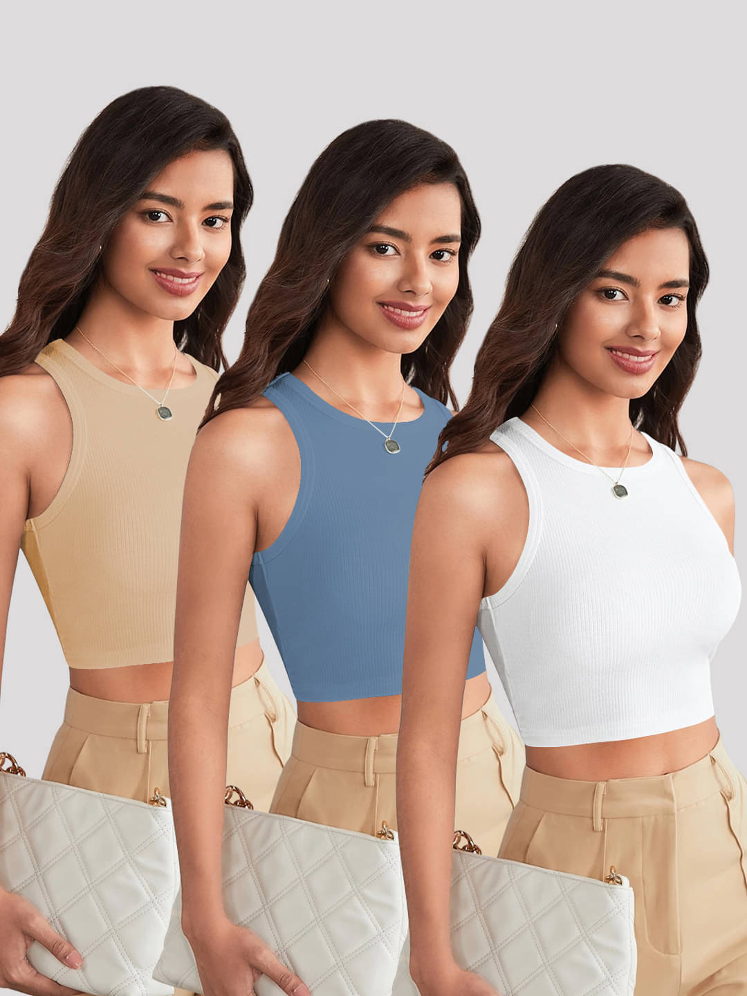 TOOCHKI Women's Lycra Tank Top ( Light Blue ) TOOCHKI Women's Lycra Tank Top ( Light Blue )