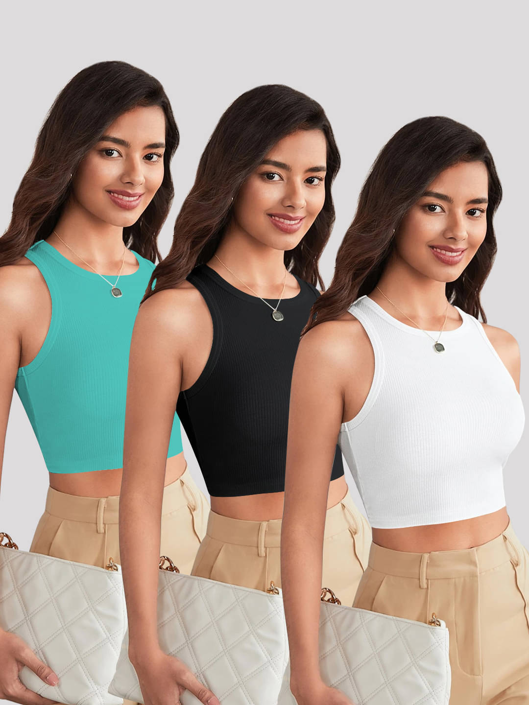    			TOOCHKI Women's Lycra Tank Top ( Turquoise )